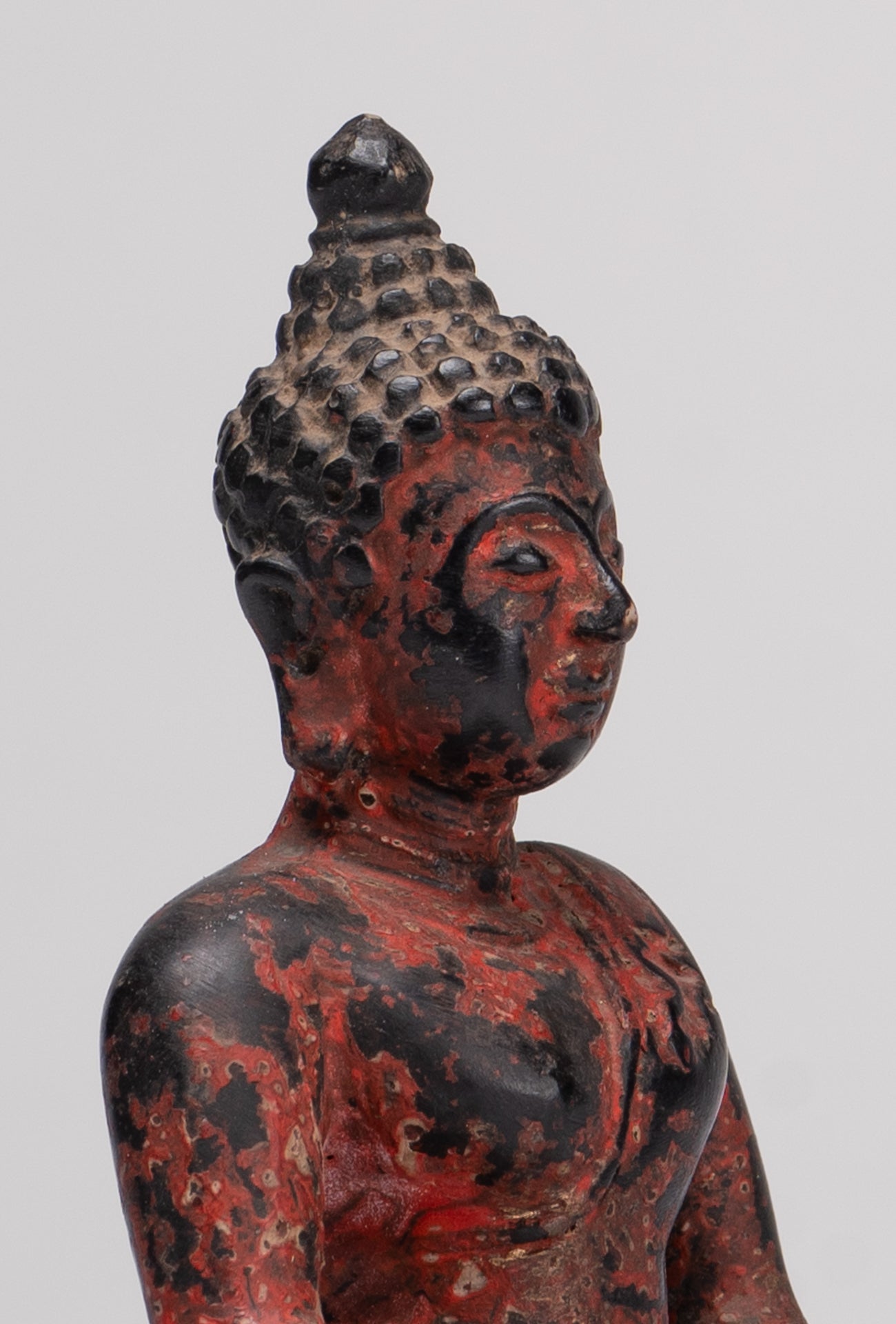 Buddha Statue - Antique Thai Style Bronze Chiang Saen Enlightenment Buddha Statue - 13cm/5"