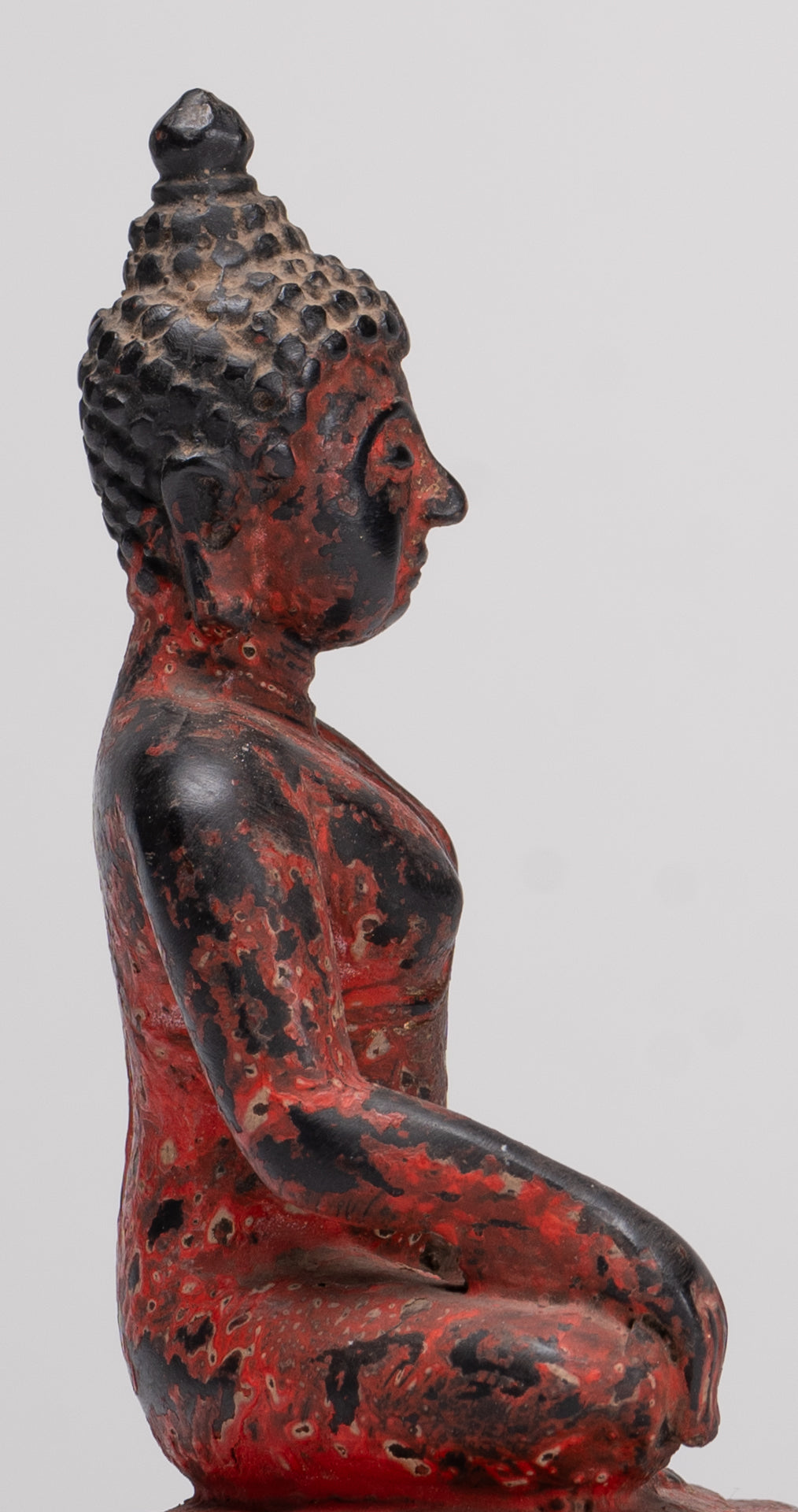 Buddha Statue - Antique Thai Style Bronze Chiang Saen Enlightenment Buddha Statue - 13cm/5"