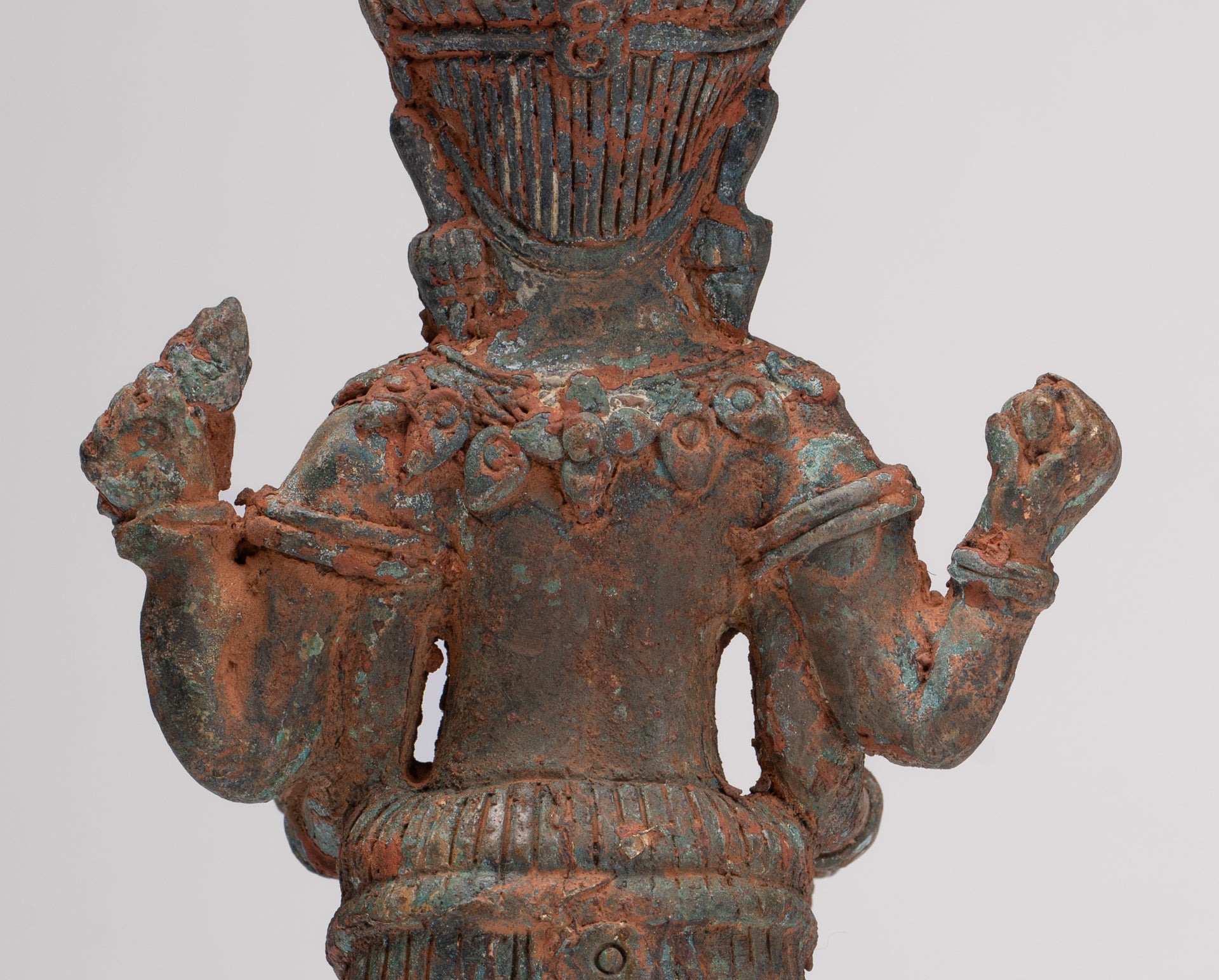 Antique Lopburi Style Thai Bronze Vishnu Statue - 22cm/9"