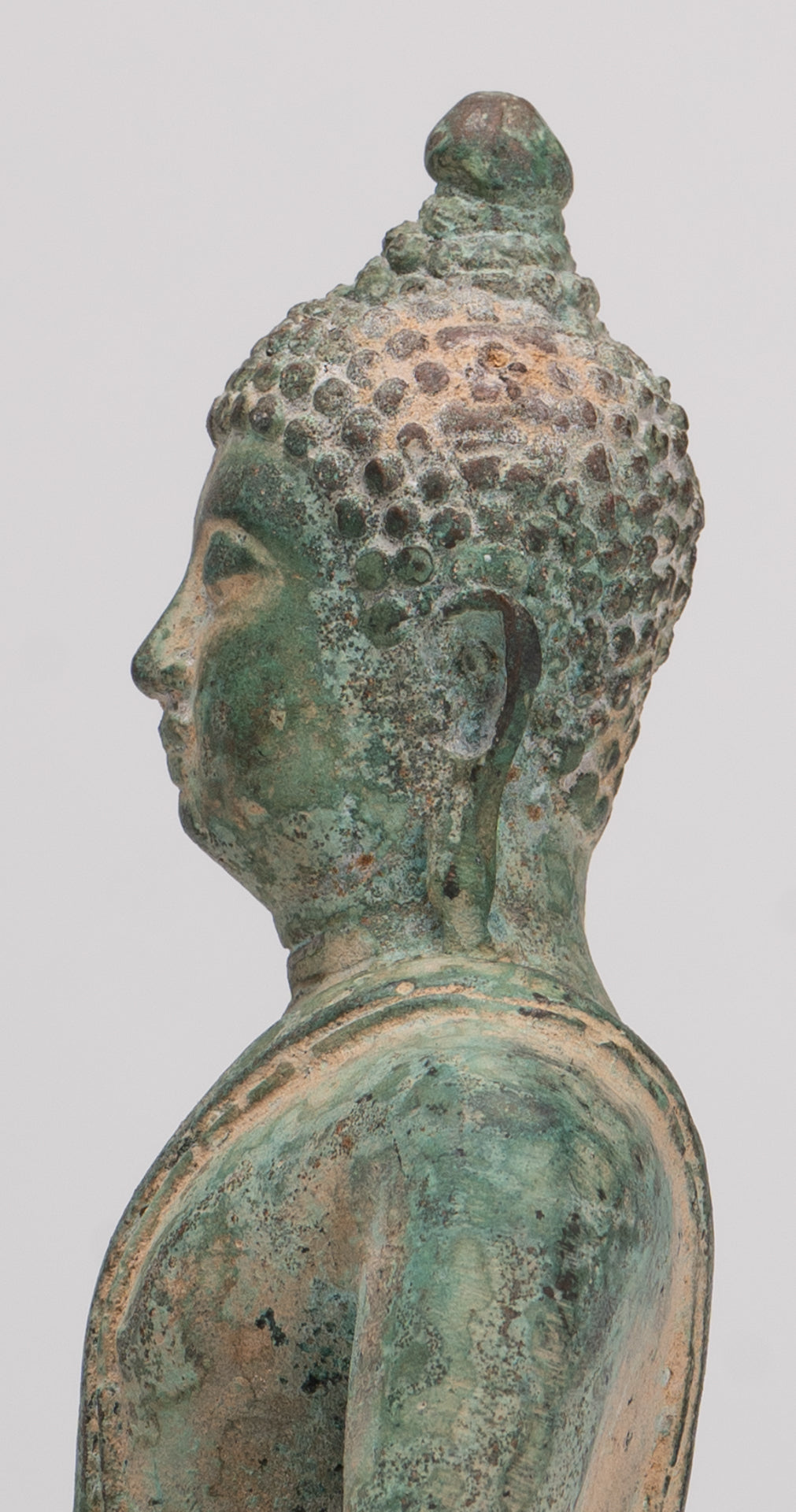 Buddha Statue - Antique Thai Style Bronze Chiang Saen Enlightenment Buddha Statue - 15.5cm/6"