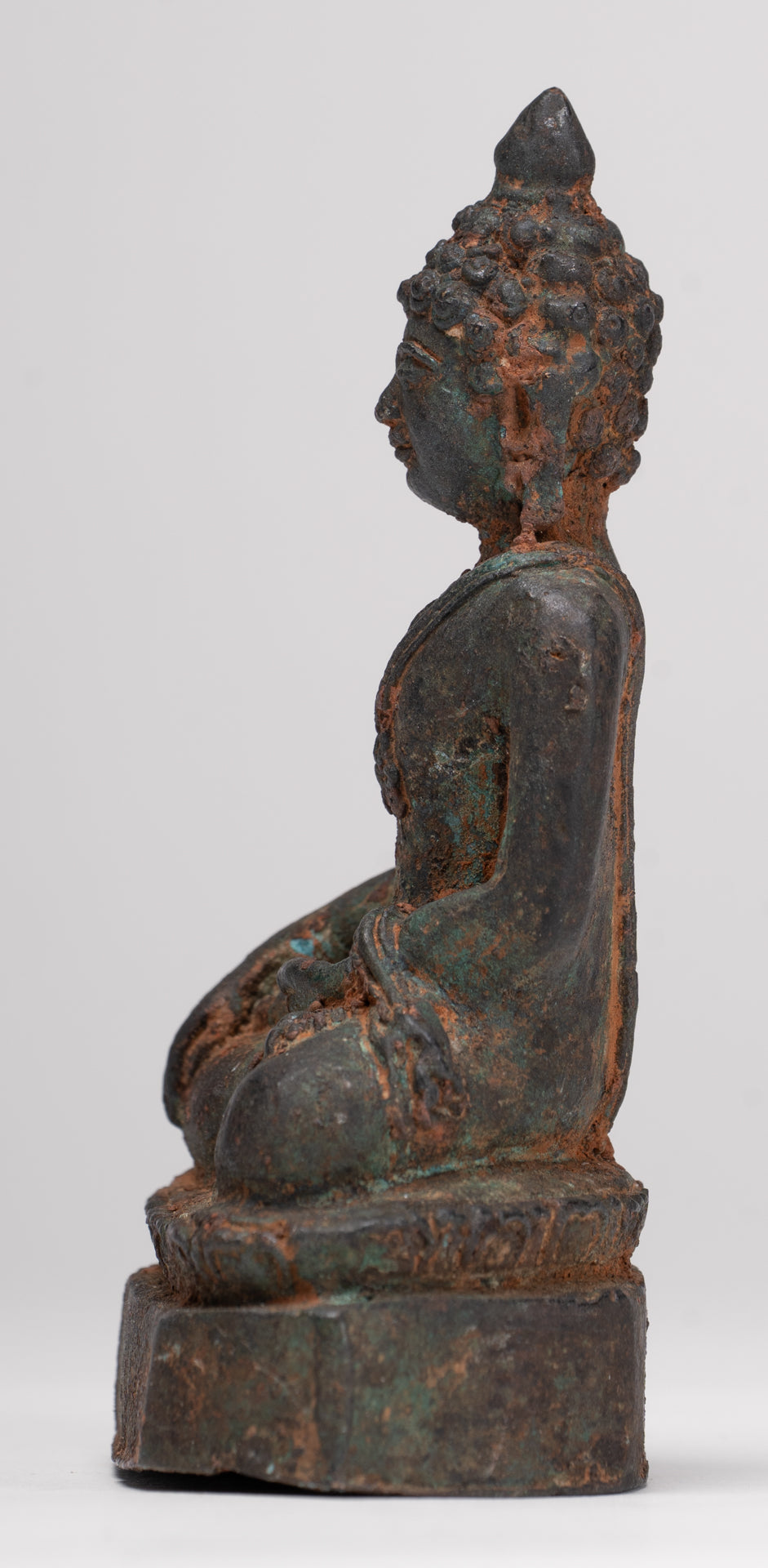 Buddha-Statue – Antik-Thai-Stil Bronze Chiang Saen Erleuchtungs-Buddha-Statue – 11,5 cm/5 Zoll
