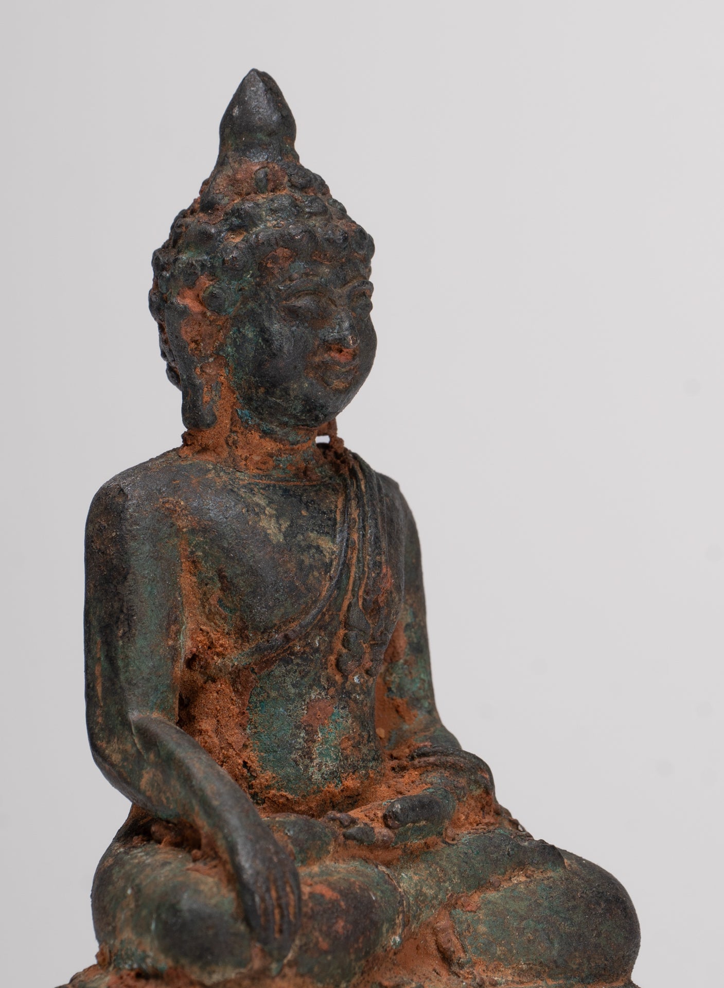 Buddha-Statue – Antik-Thai-Stil Bronze Chiang Saen Erleuchtungs-Buddha-Statue – 11,5 cm/5 Zoll