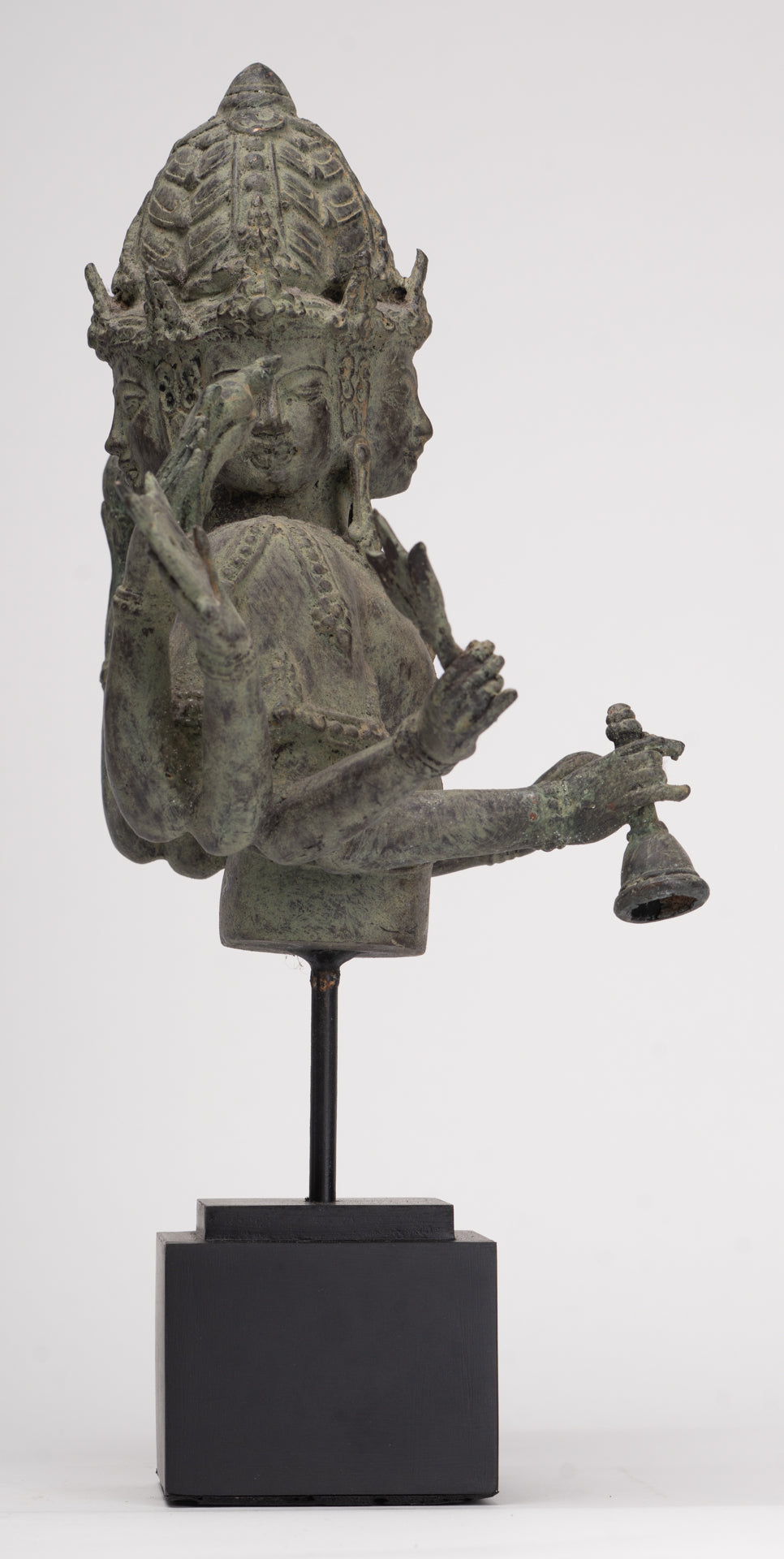 Brahma Statue - Antique Indonesian Style Bronze Brahma - Hindu God Creation - 36cm/14"