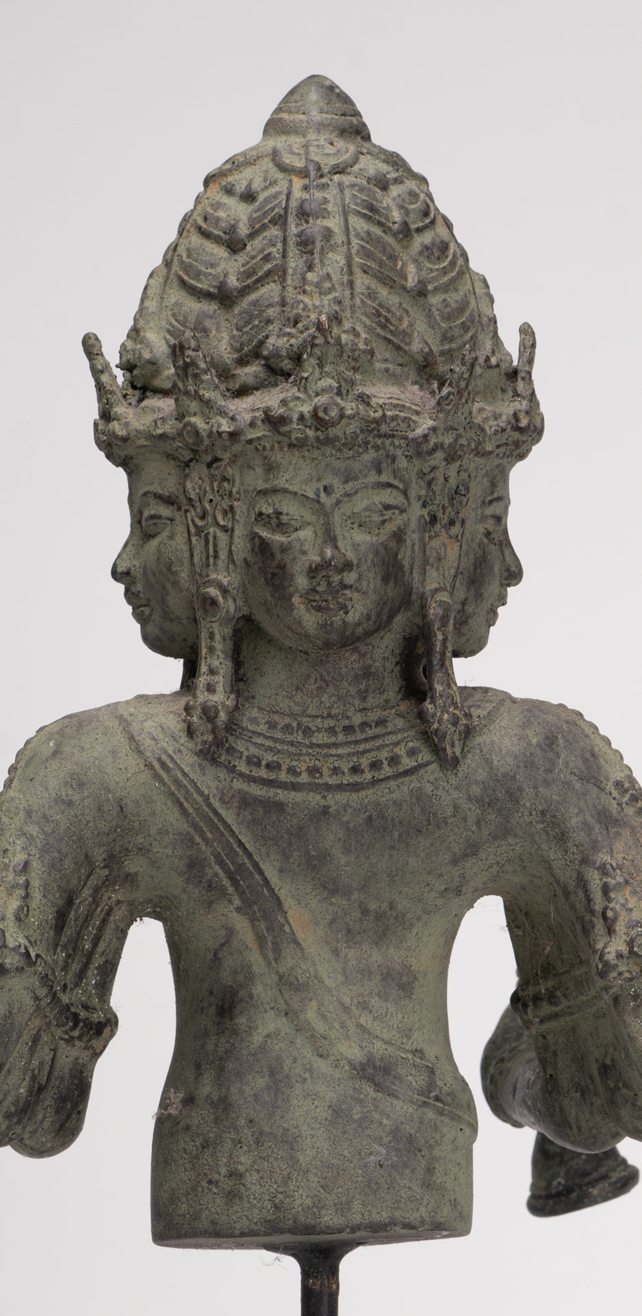 Brahma Statue - Antique Indonesian Style Bronze Brahma - Hindu God Creation - 36cm/14"