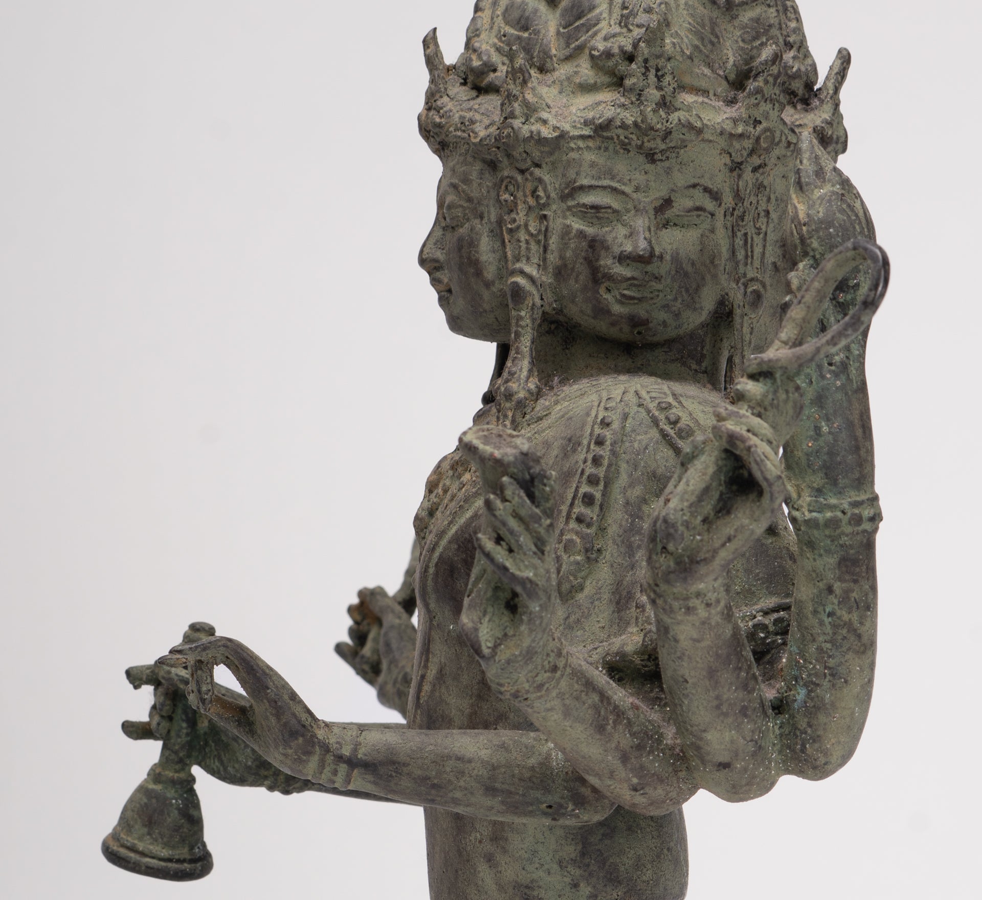 Brahma Statue - Antique Indonesian Style Bronze Brahma - Hindu God Creation - 36cm/14"