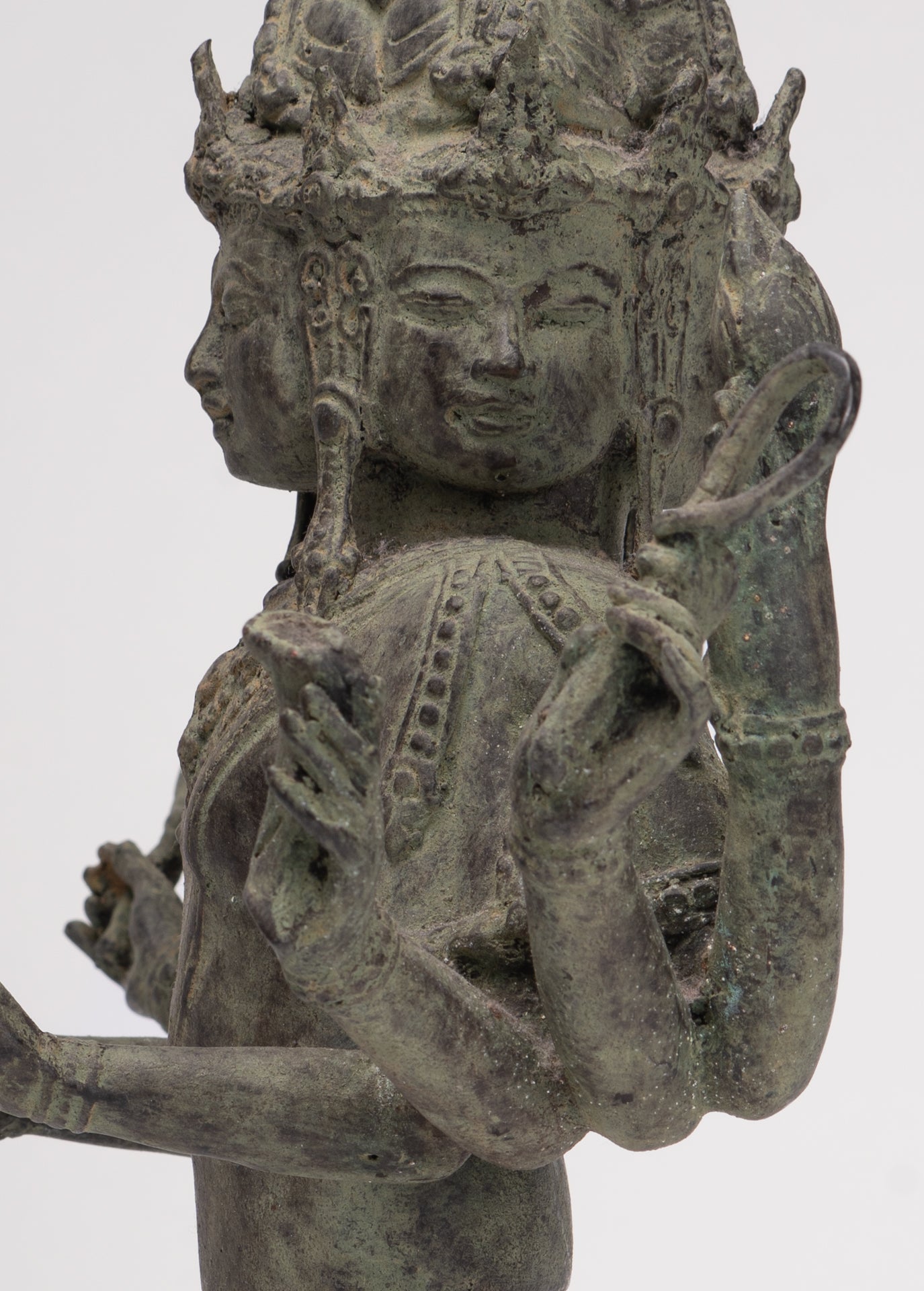 Brahma Statue - Antique Indonesian Style Bronze Brahma - Hindu God Creation - 36cm/14"