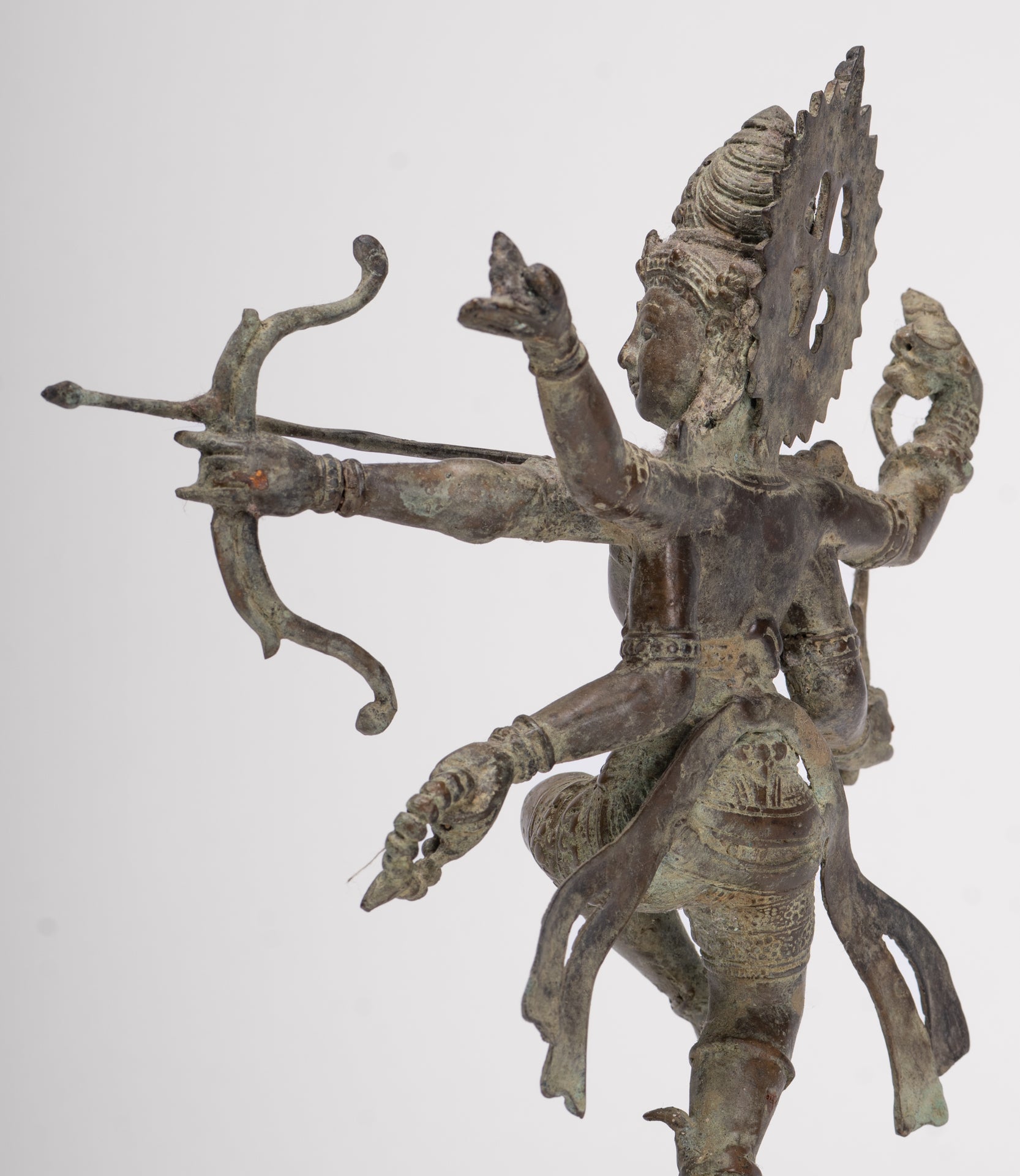 Rama Statue - Antique Majapahit Style Bronze Javanese Rama - Avatar of Vishnu - 24cm/10"
