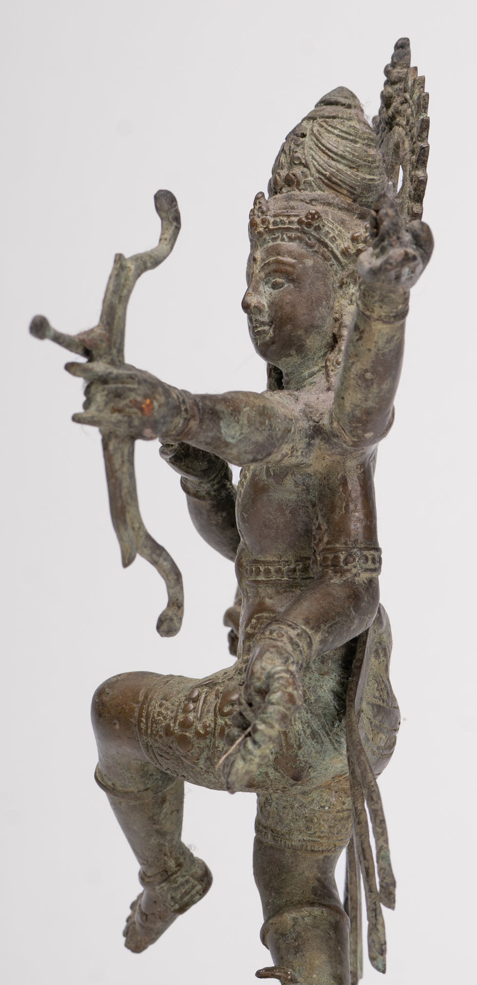 Rama Statue - Antique Majapahit Style Bronze Javanese Rama - Avatar of Vishnu - 24cm/10"
