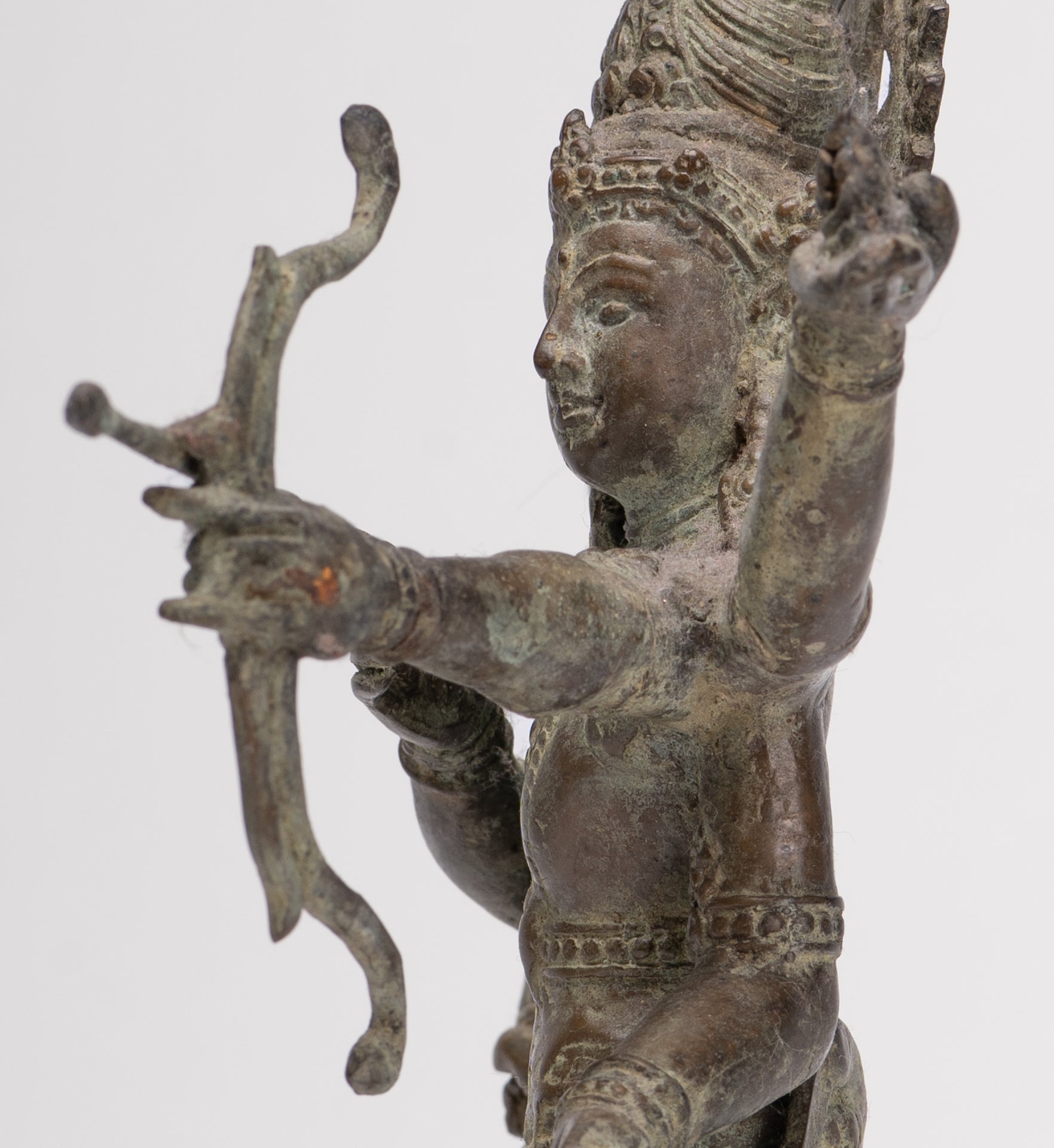 Rama Statue - Antique Majapahit Style Bronze Javanese Rama - Avatar of Vishnu - 24cm/10"