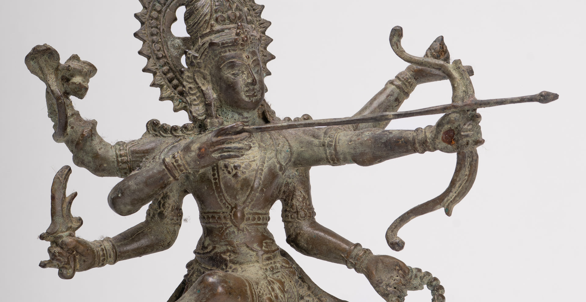 Rama Statue - Antique Majapahit Style Bronze Javanese Rama - Avatar of Vishnu - 24cm/10"