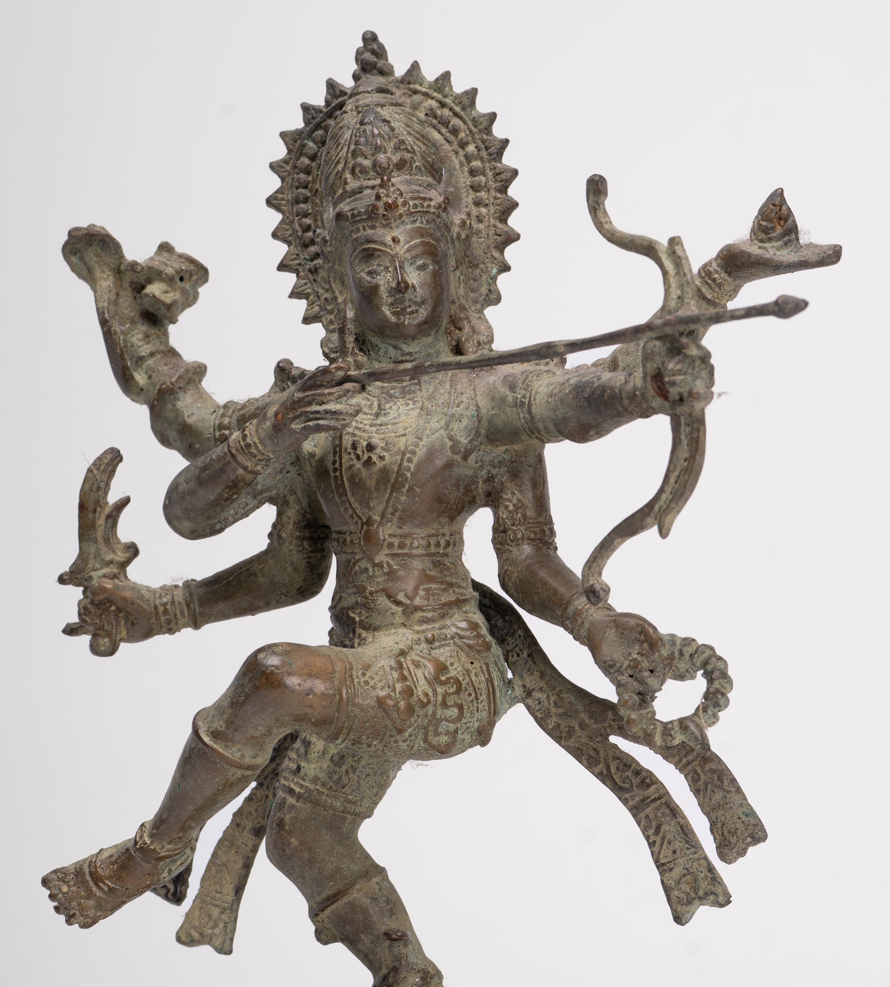 Rama Statue - Antique Majapahit Style Bronze Javanese Rama - Avatar of Vishnu - 24cm/10"