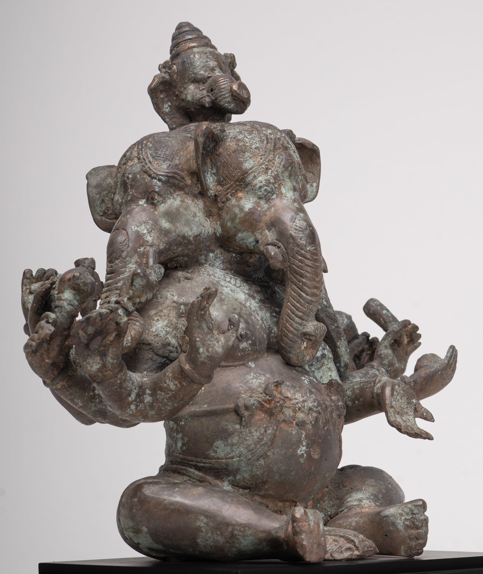 Ganesh - Antique Indonesian Style Bronze Heramba Ganesha Statue - 34cm/14"