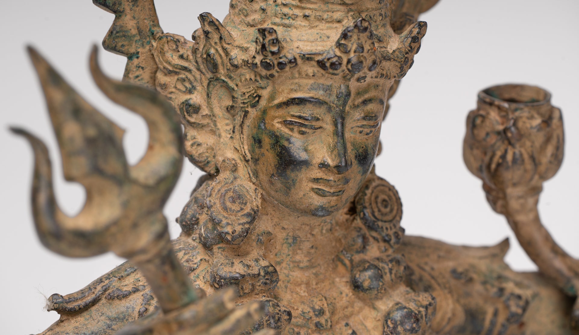 Kali Statue - Antique Java Style Majapahit Standing Bronze Kali or Mahakali Statue - 44cm/18"