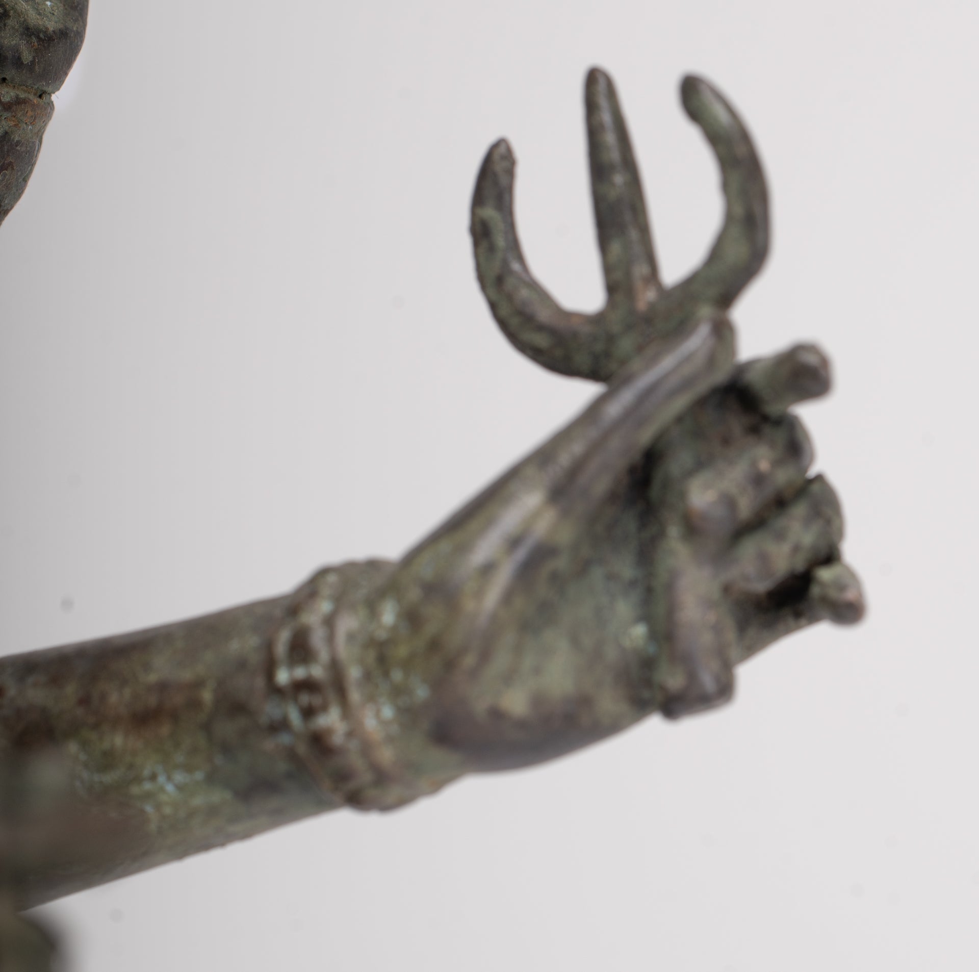 Shiva Statue - Antique Indonesian Style Bronze Javanese 6-Arm Shiva Statue - 34cm/14"