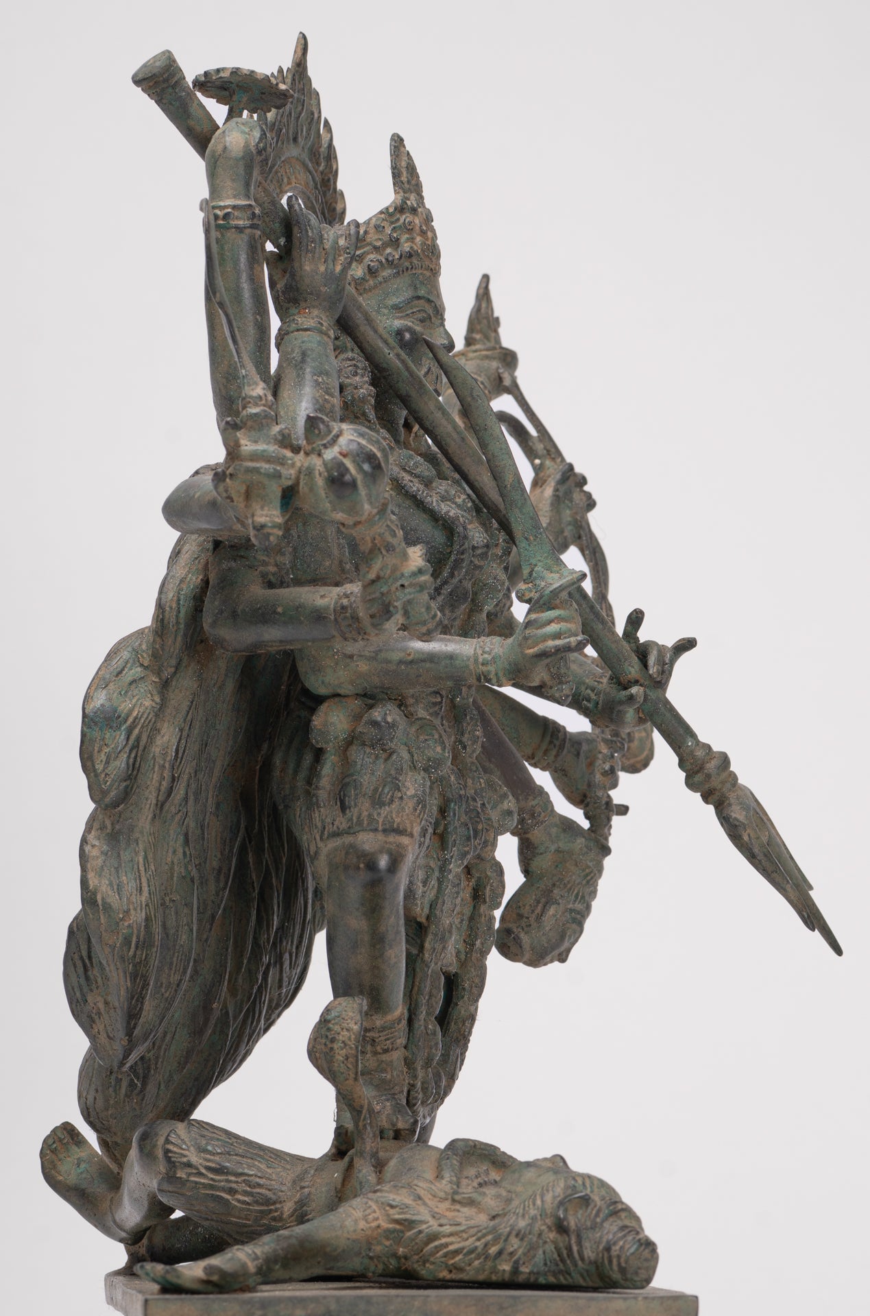 Kali Statue - Antique Java Style Majapahit Standing Bronze Kali or Mahakali Statue - 43cm/17"