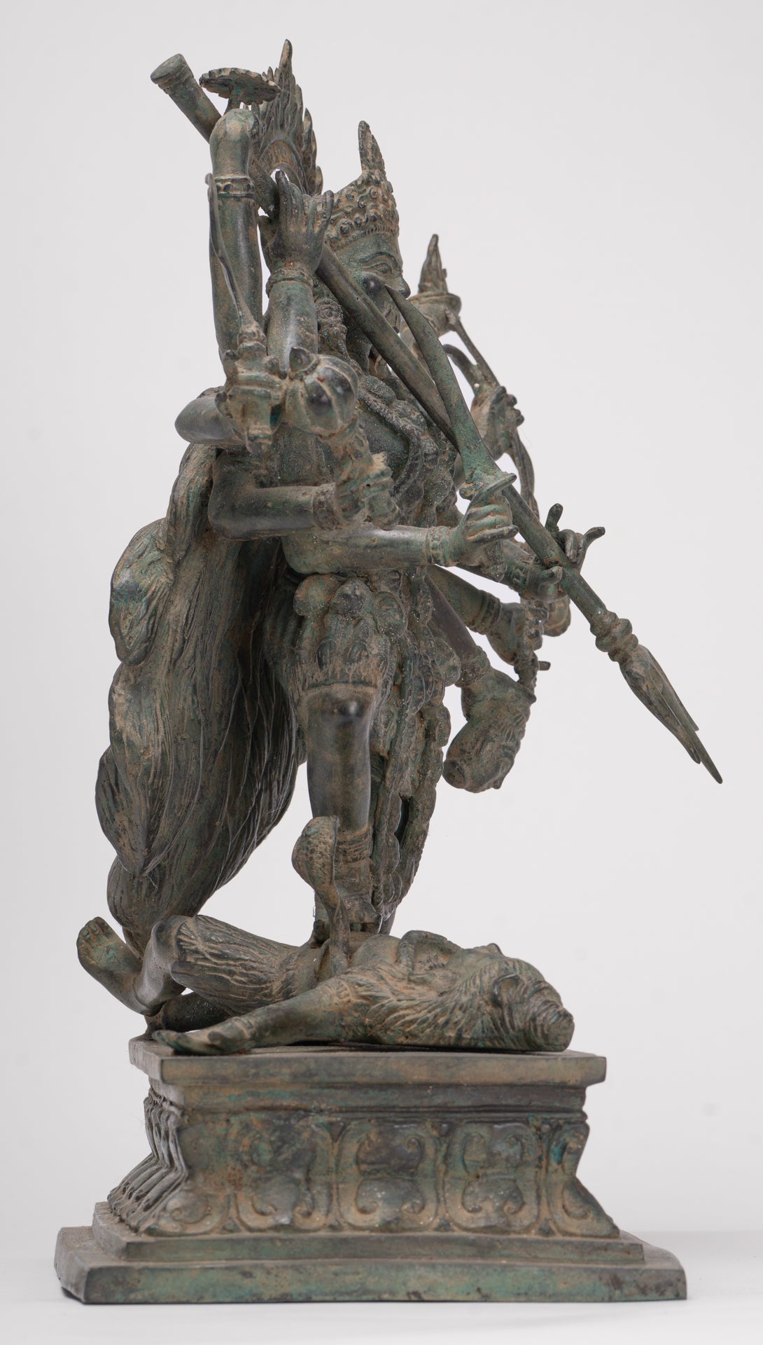Kali Statue - Antique Java Style Majapahit Standing Bronze Kali or Mahakali Statue - 43cm/17"
