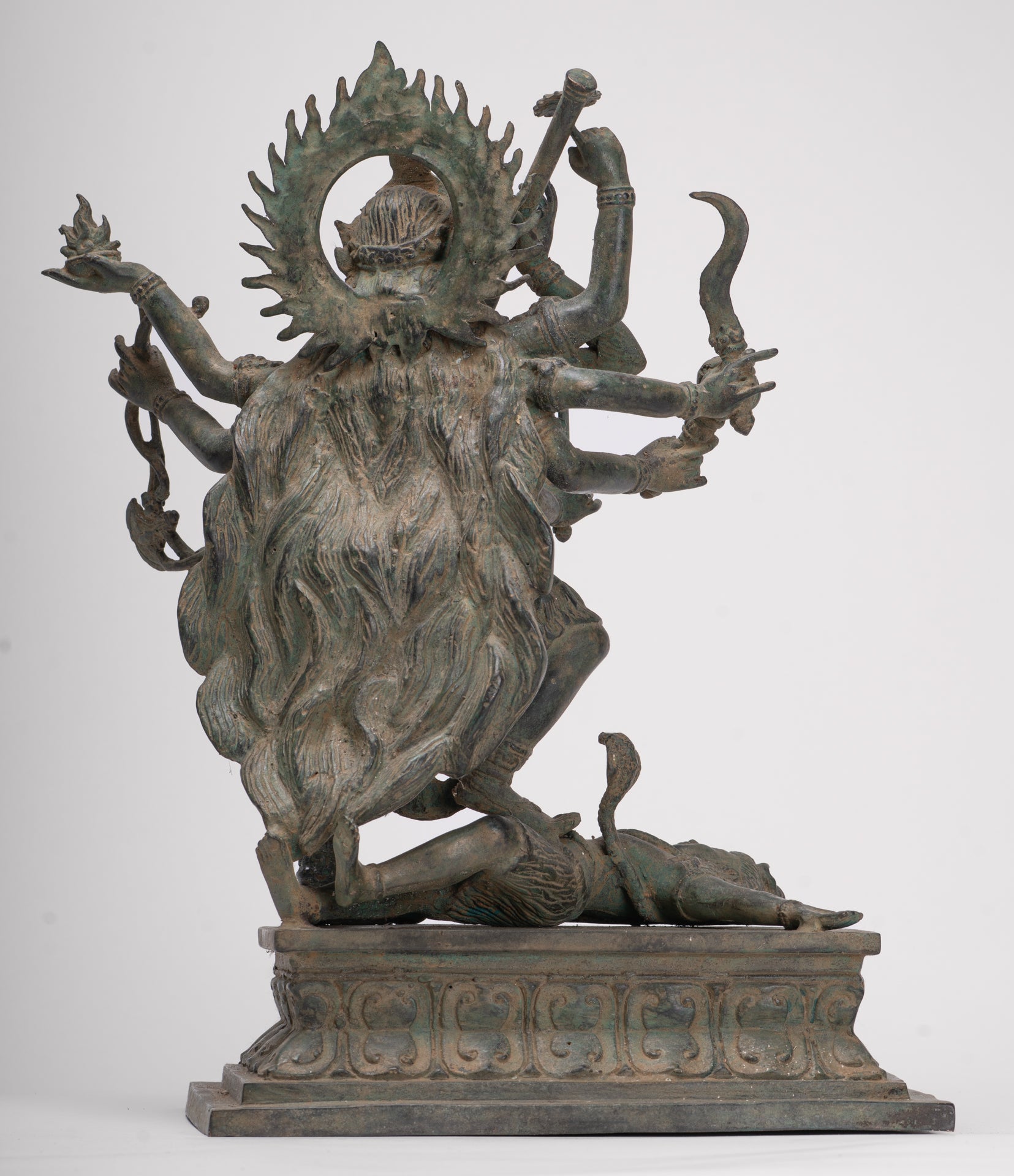 Kali Statue - Antique Java Style Majapahit Standing Bronze Kali or Mahakali Statue - 43cm/17"