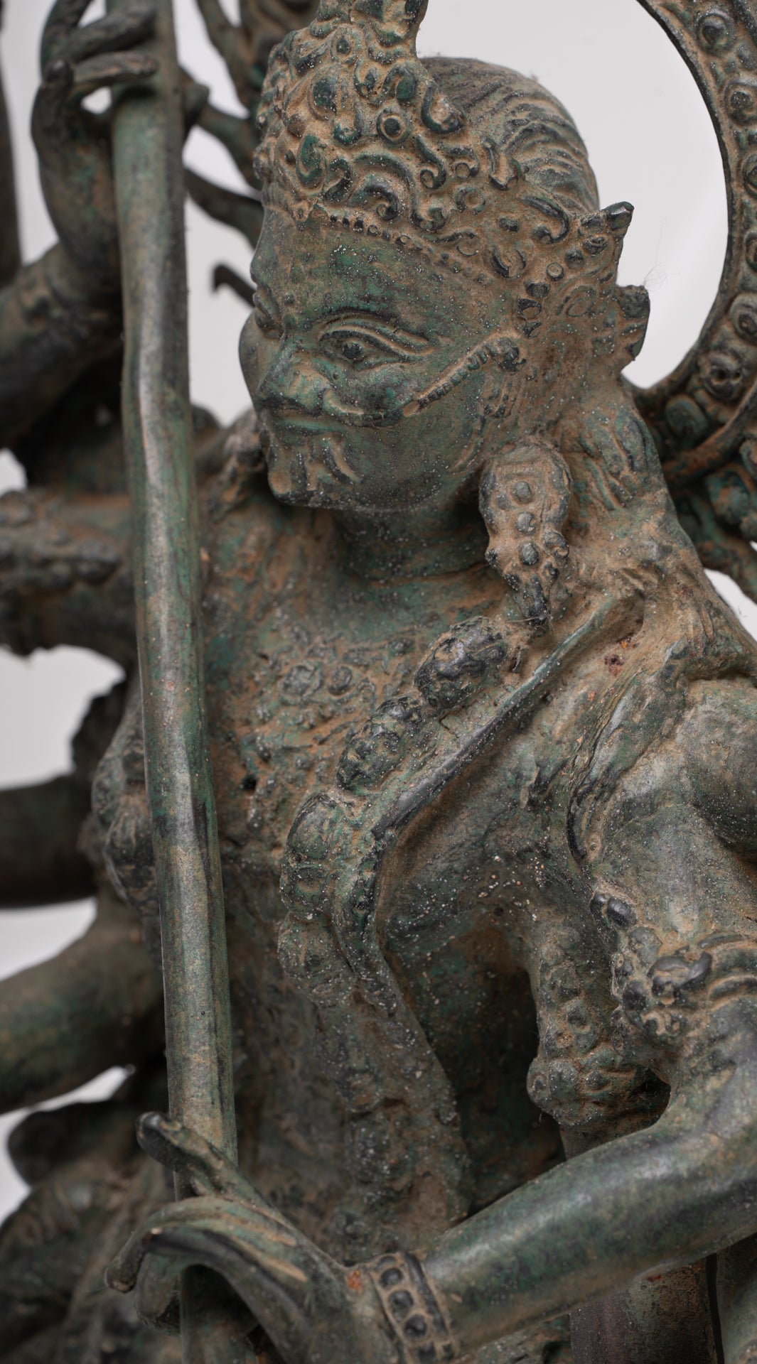 Kali Statue - Antique Java Style Majapahit Standing Bronze Kali or Mahakali Statue - 43cm/17"