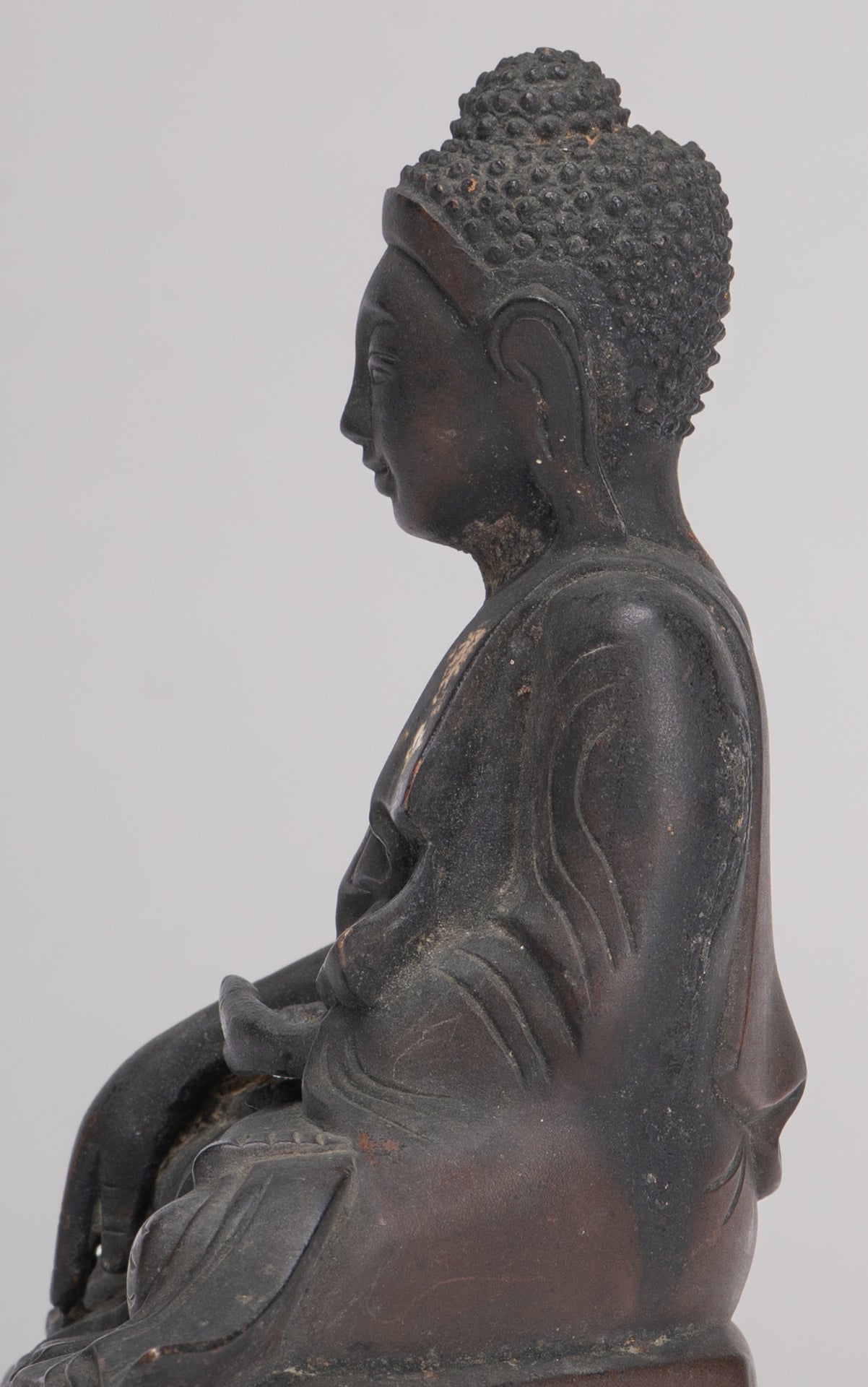 Buddha Statue im antiken Burmesischen Stil Holz Mandalay Aufklärung Buddha Statue mit 54cm/22"