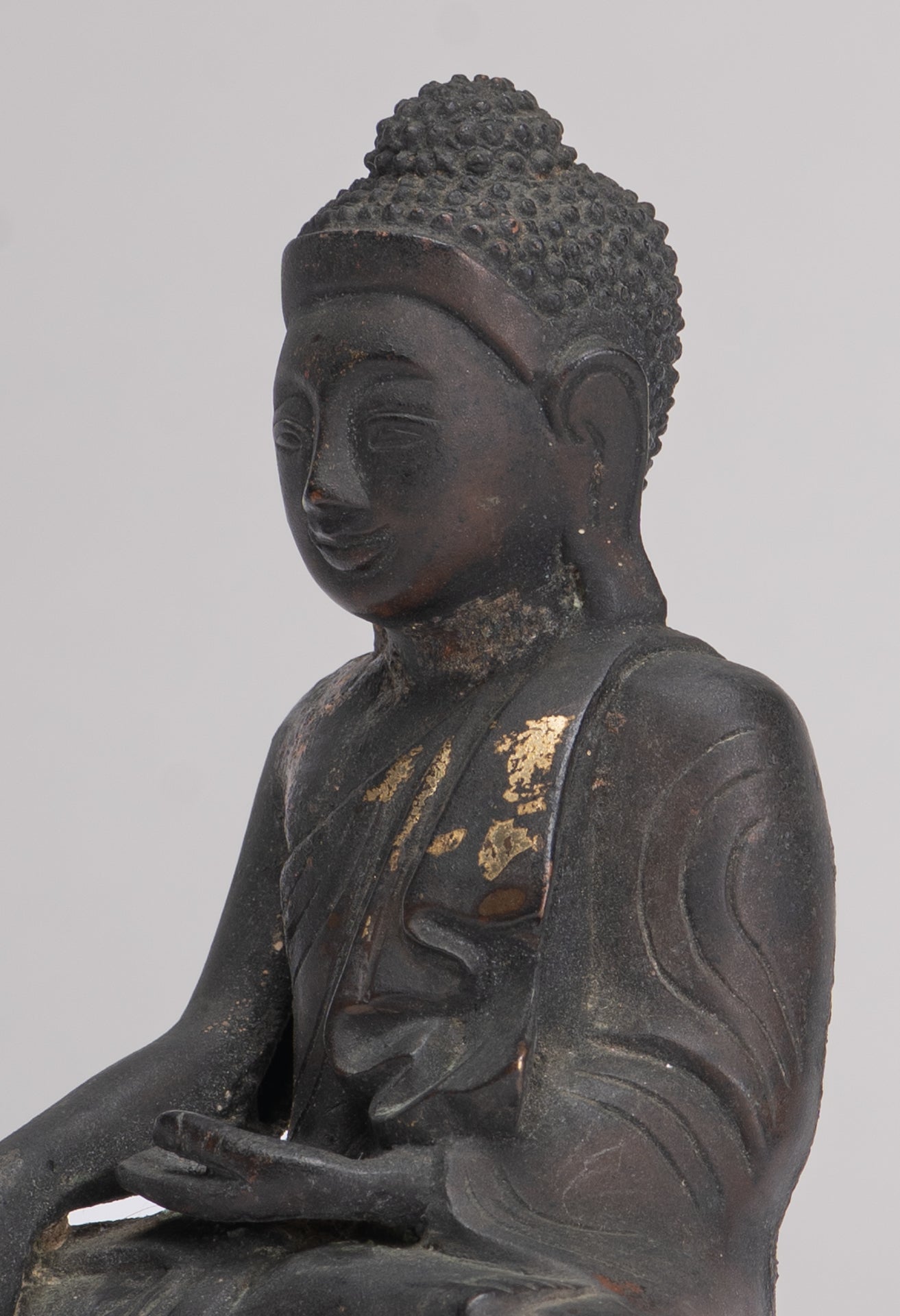Buddha Statue im antiken Burmesischen Stil Holz Mandalay Aufklärung Buddha Statue mit 54cm/22"