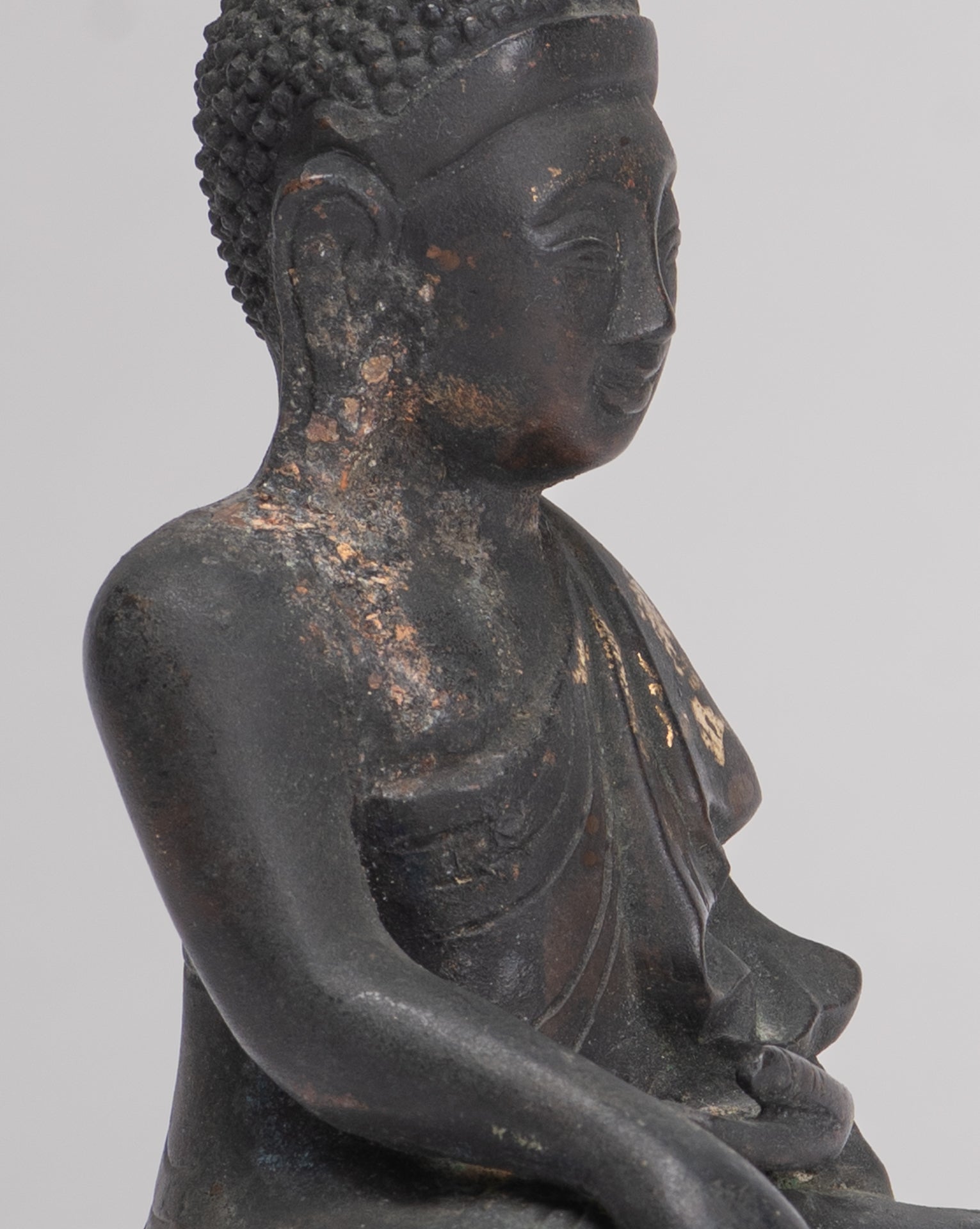 Buddha Statue im antiken Burmesischen Stil Holz Mandalay Aufklärung Buddha Statue mit 54cm/22"