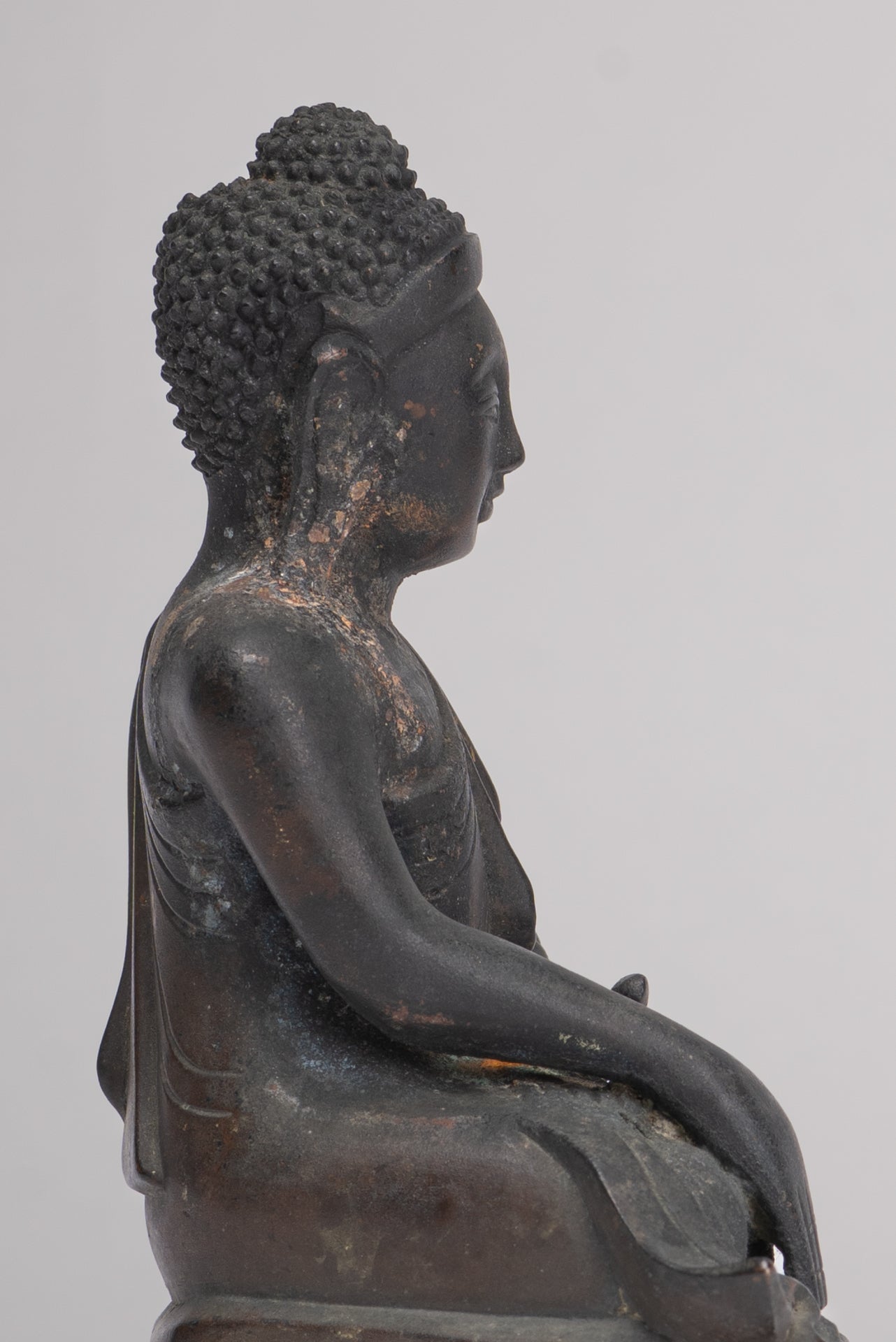 Buddha Statue im antiken Burmesischen Stil Holz Mandalay Aufklärung Buddha Statue mit 54cm/22"