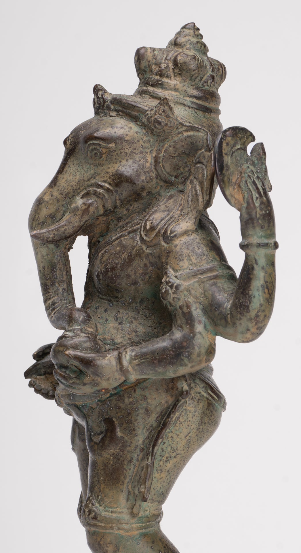 Ganesha Statue - Antique Javanese Style Bronze Standing Indonesian Ganesha Statue - 30cm/12"