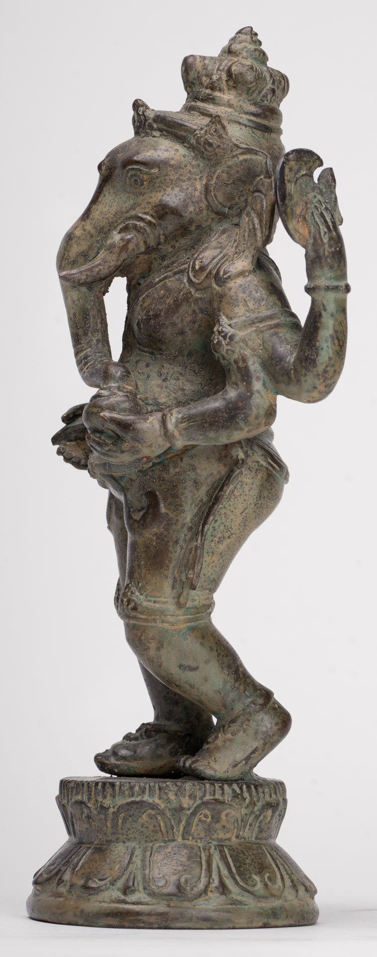 Ganesha Statue - Antique Javanese Style Bronze Standing Indonesian Ganesha Statue - 30cm/12"