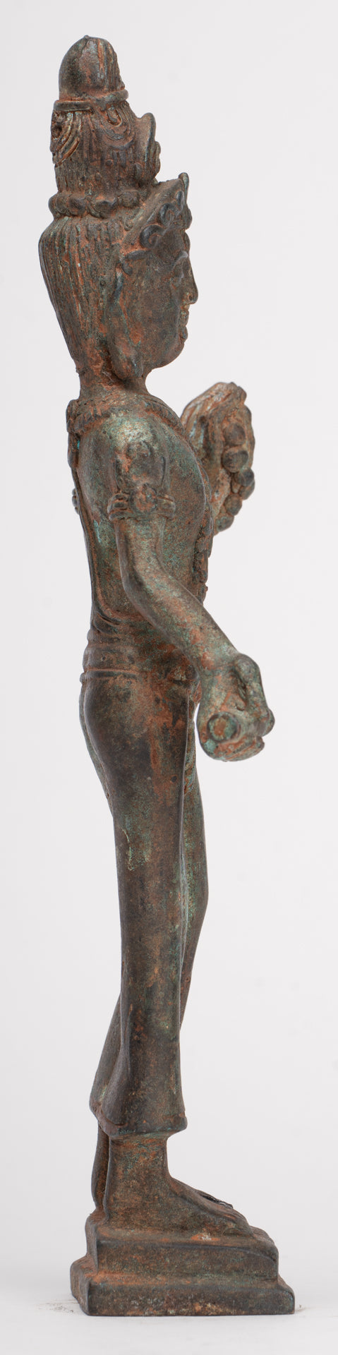 Antique Khmer Style Bronze Pre-Angkor Standing Shiva - 23cm/9"