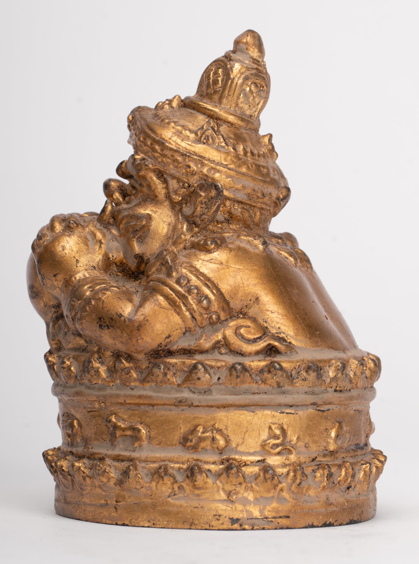 Antique Thai Style God of Eclipses and Protection Phra Rahu Statue - 11cm/4"