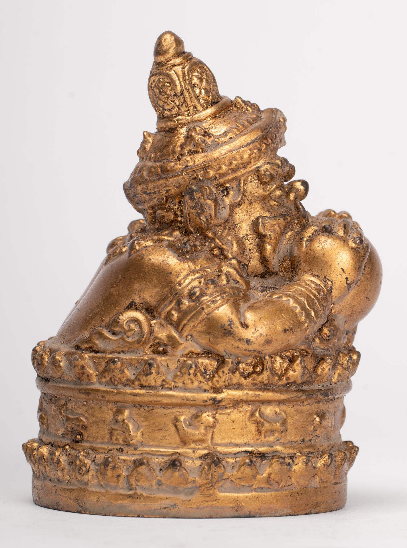 Antique Thai Style God of Eclipses and Protection Phra Rahu Statue - 11cm/4"