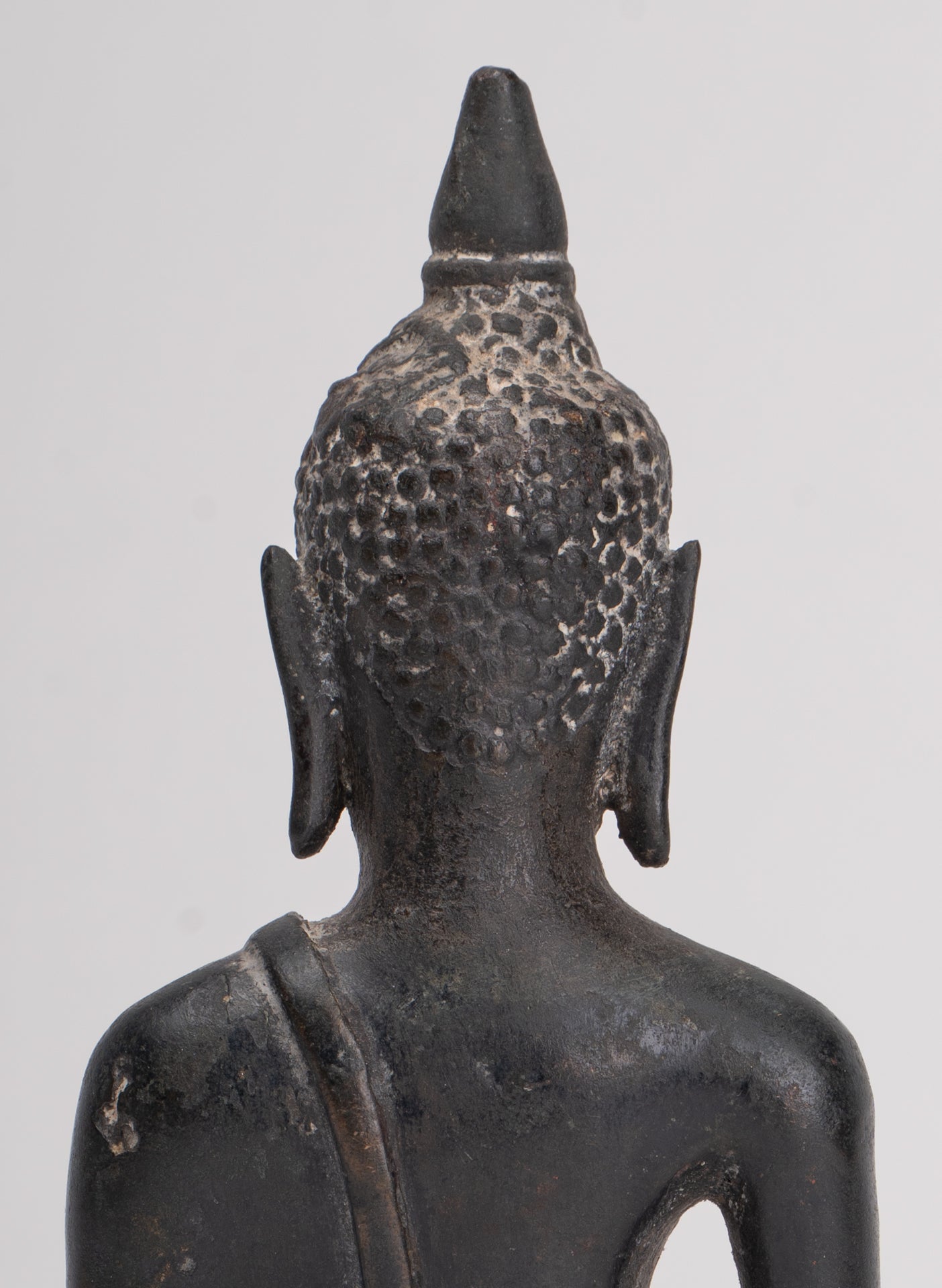 Buddha Statue - Antique Ayutthaya Style Seated Enlightenment Buddha Statue - 15cm/6"