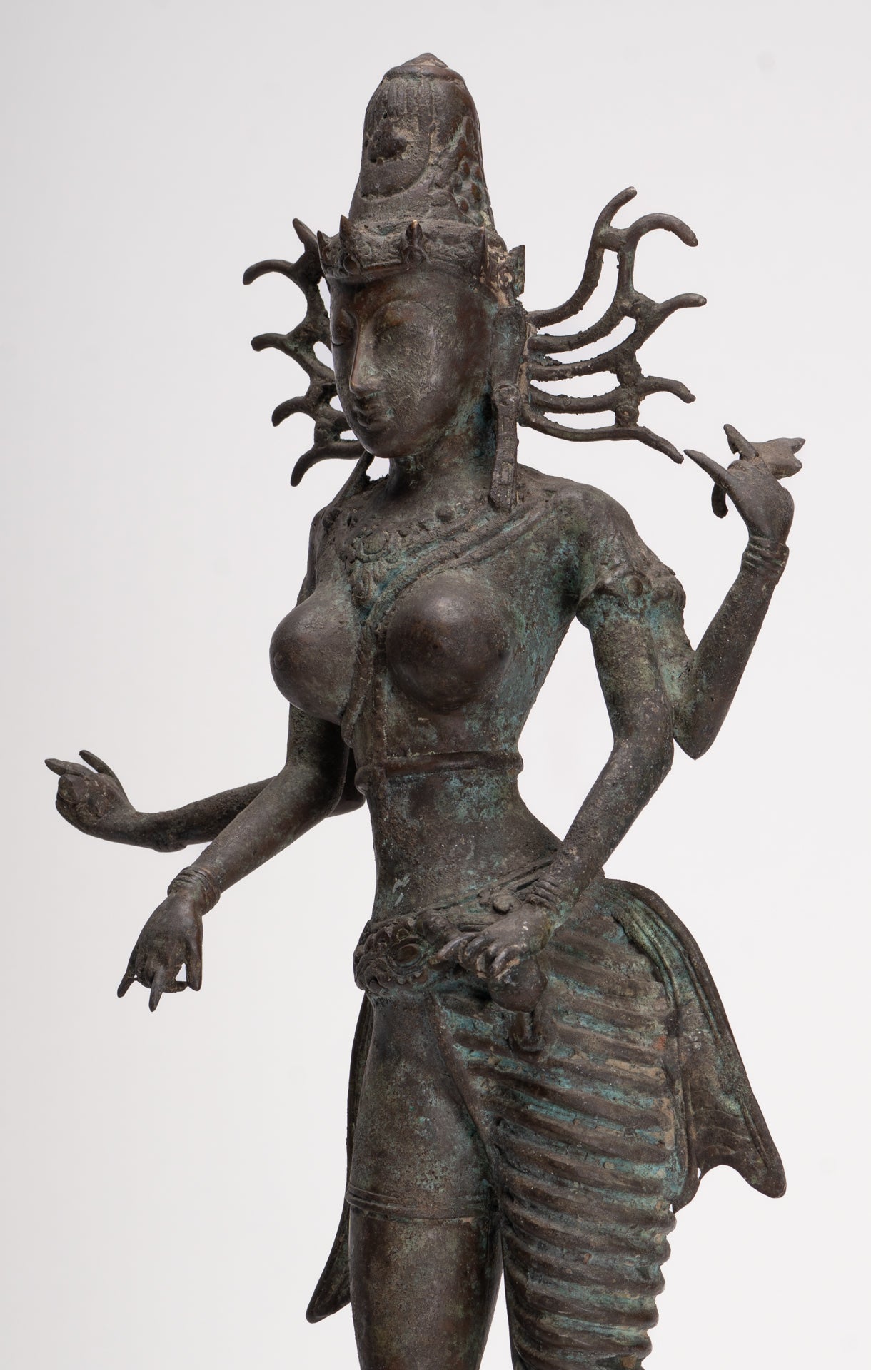 Parvati Statue - Antique Indonesian Style Bronze Javanese Parvati Statue 58cm/23"
