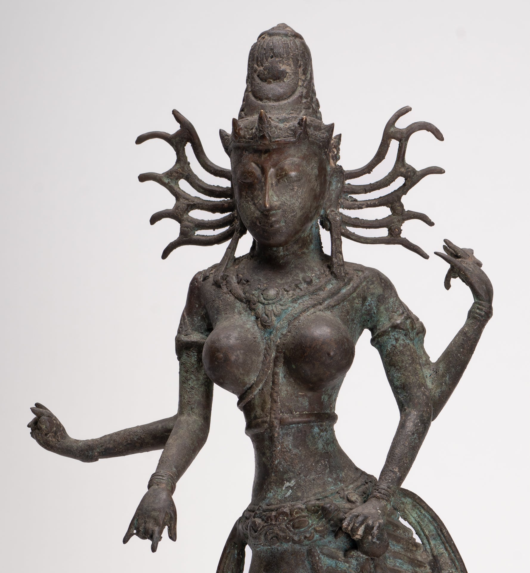 Parvati Statue - Antique Indonesian Style Bronze Javanese Parvati Statue 58cm/23"