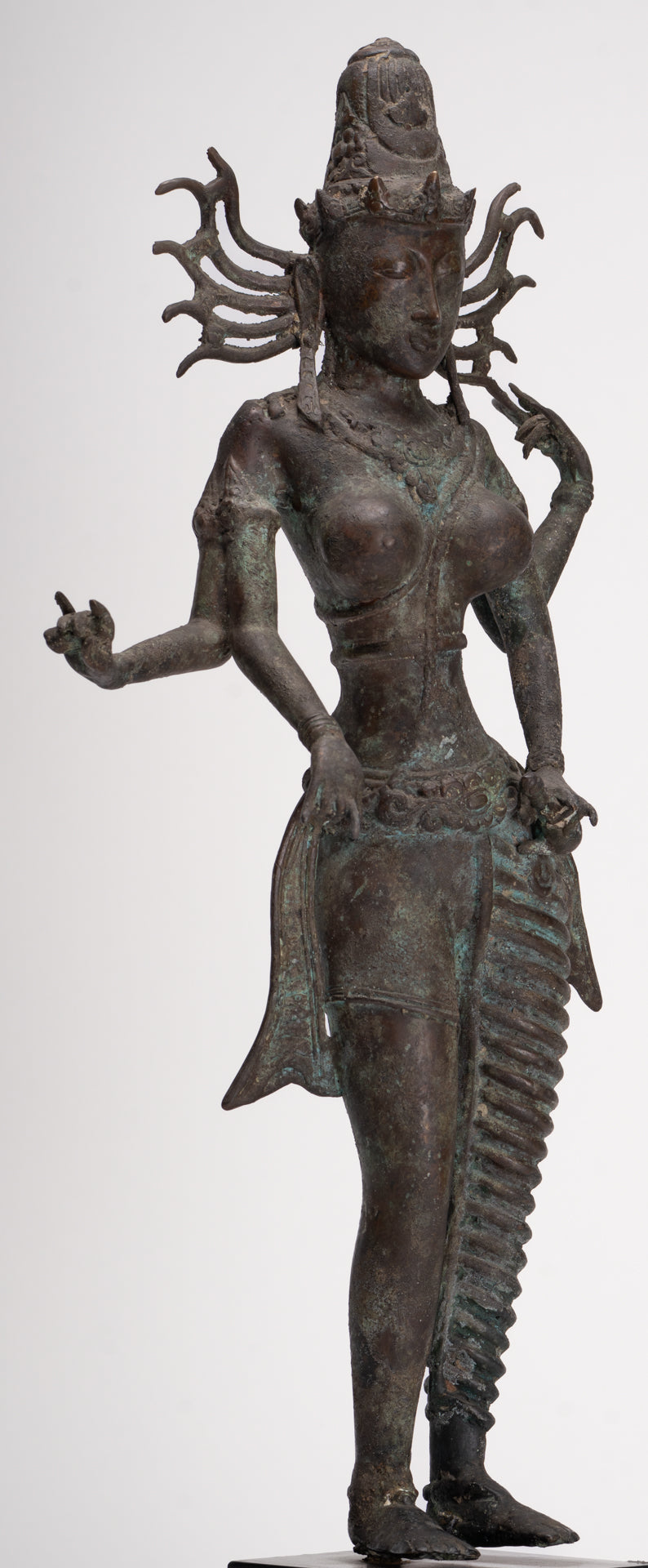 Parvati Statue - Antique Indonesian Style Bronze Javanese Parvati Statue 58cm/23"