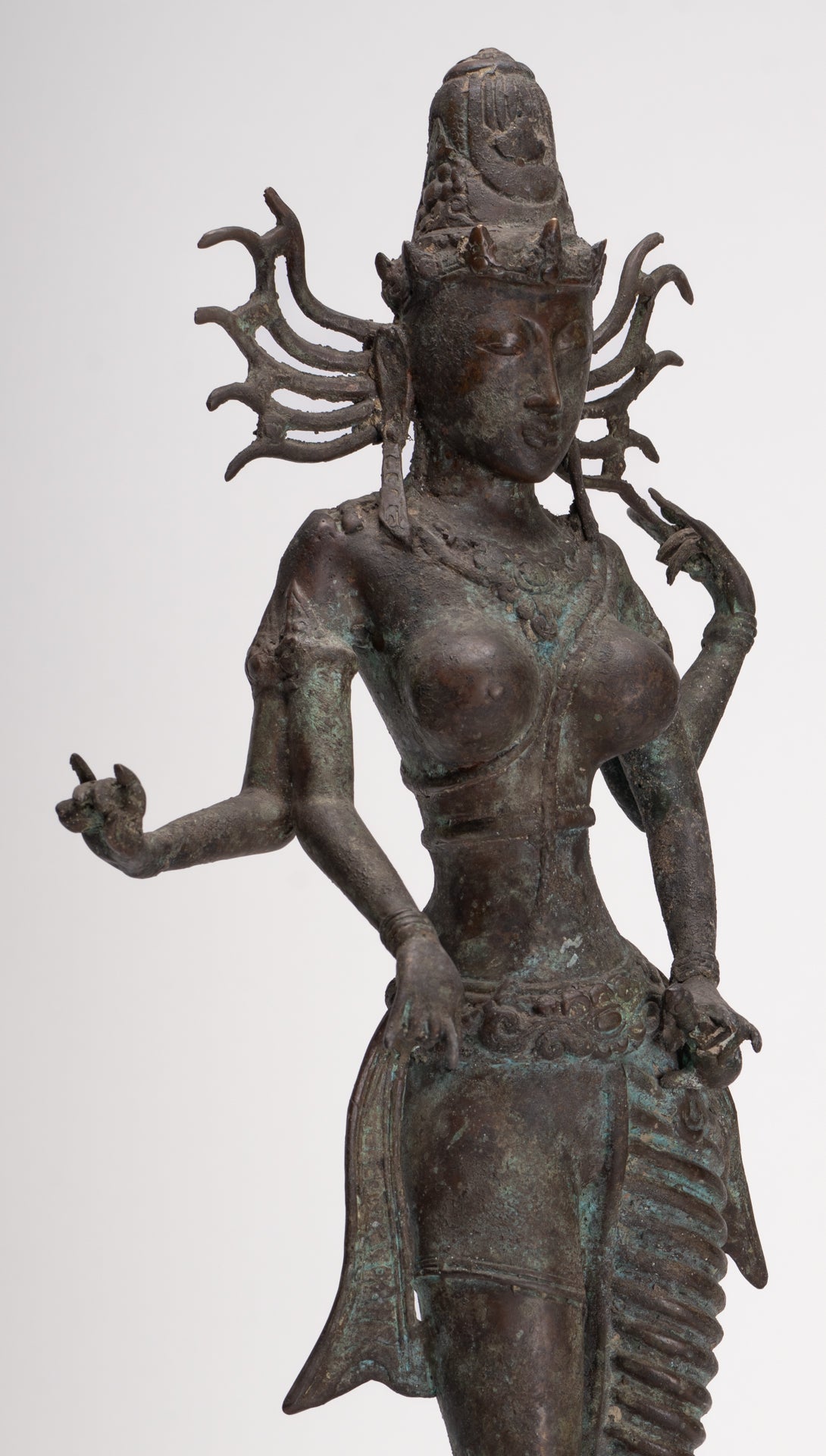 Parvati Statue - Antique Indonesian Style Bronze Javanese Parvati Statue 58cm/23"