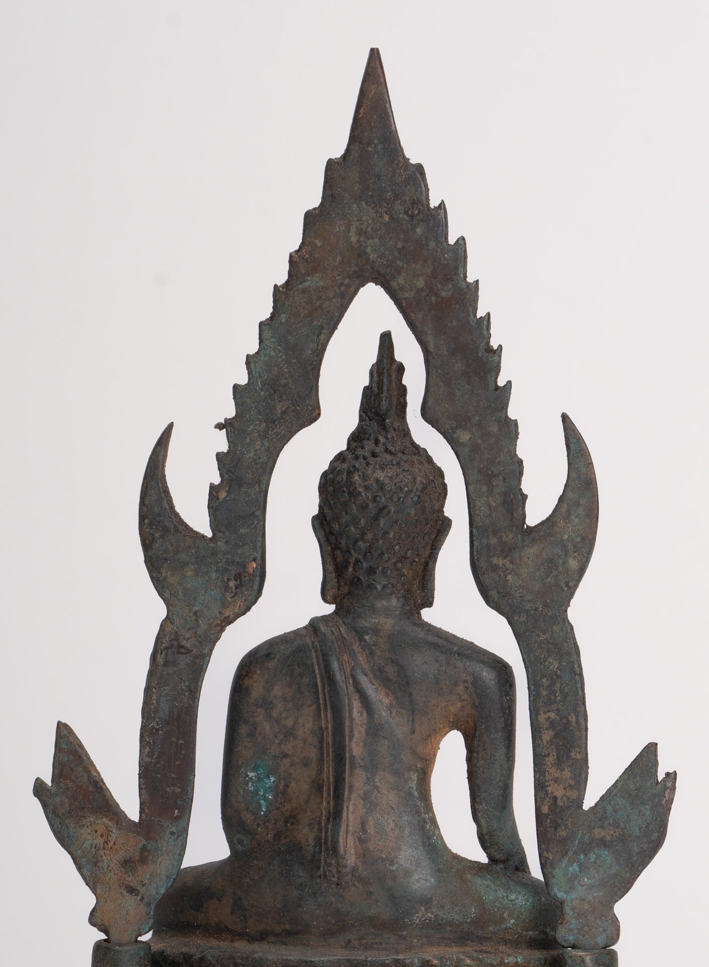 Buddha Statue - Antique Thai Style Bronze Phitsanulok Chinnarat Buddha Statue - 20cm/8"