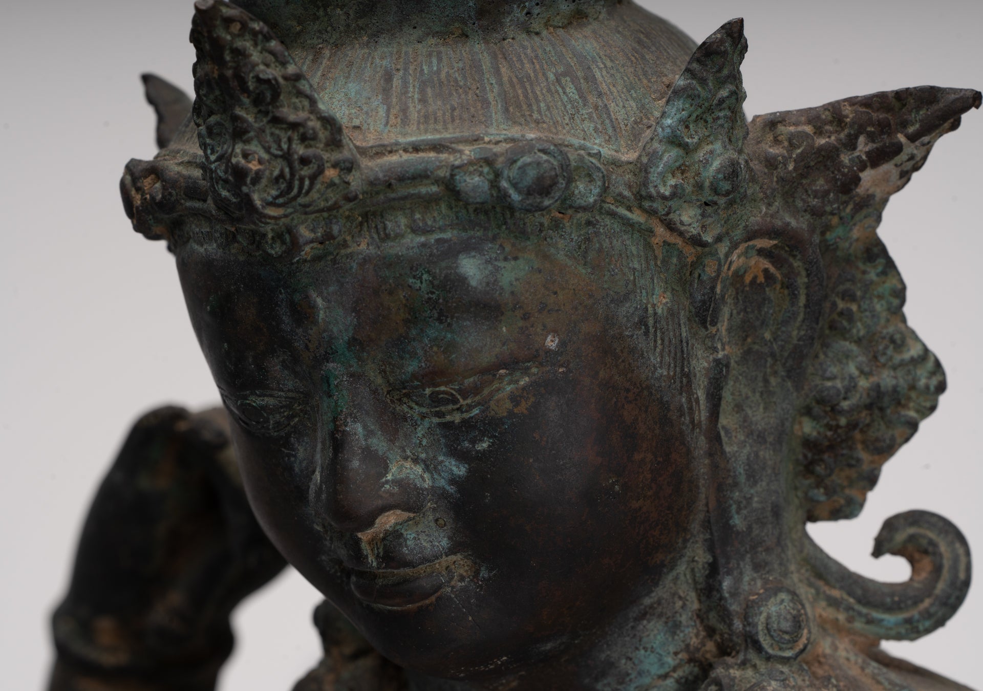 Parvati Statue - Antique Indonesian Style Bronze Javanese Parvati Torso - 72cm/29"