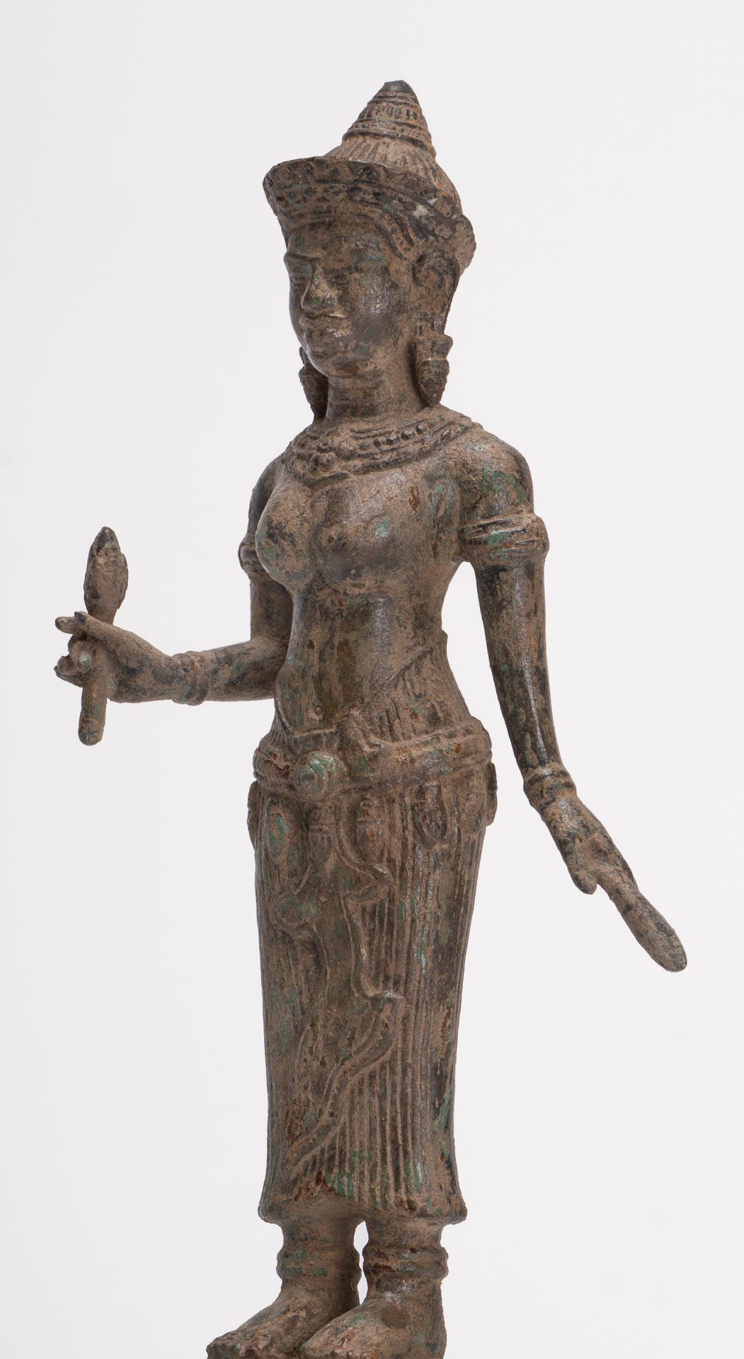 Antique Khmer Style Koh Ker Stone Lakshmi or Uma Statue - 25cm/10"