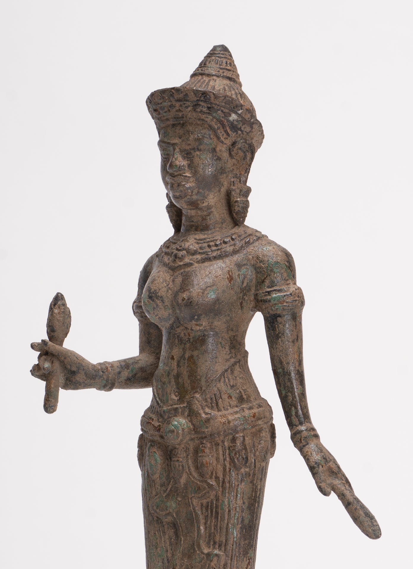 Antique Khmer Style Koh Ker Stone Lakshmi or Uma Statue - 25cm/10"