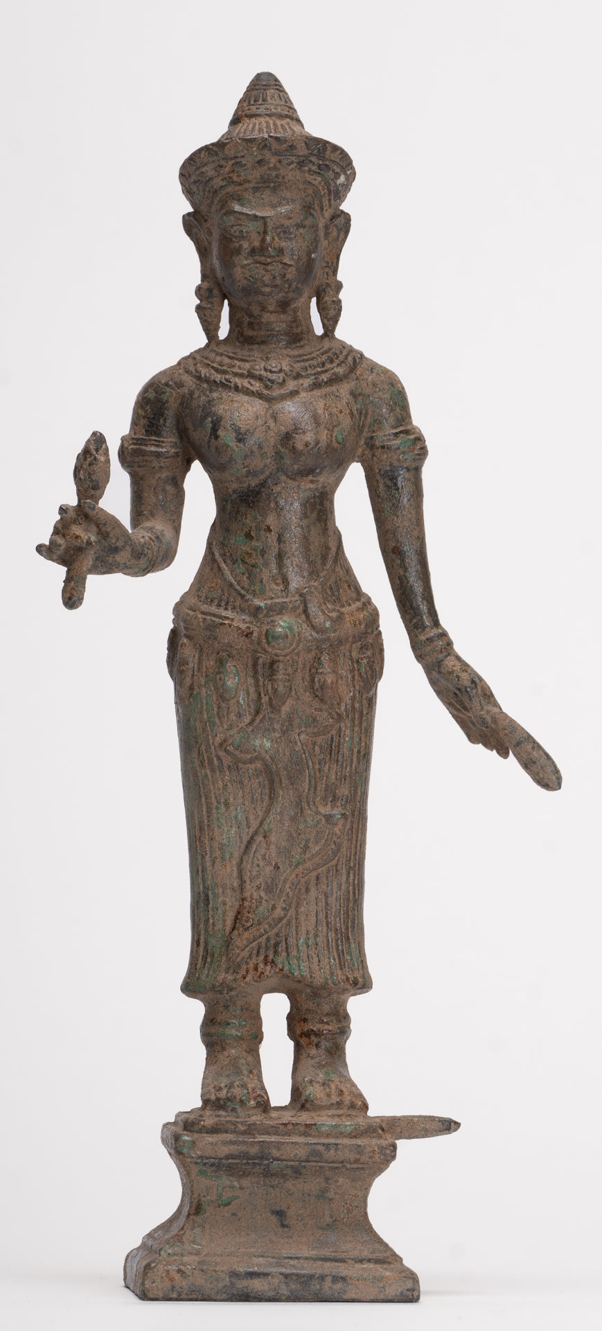 Antique Khmer Style Koh Ker Stone Lakshmi or Uma Statue - 25cm/10"