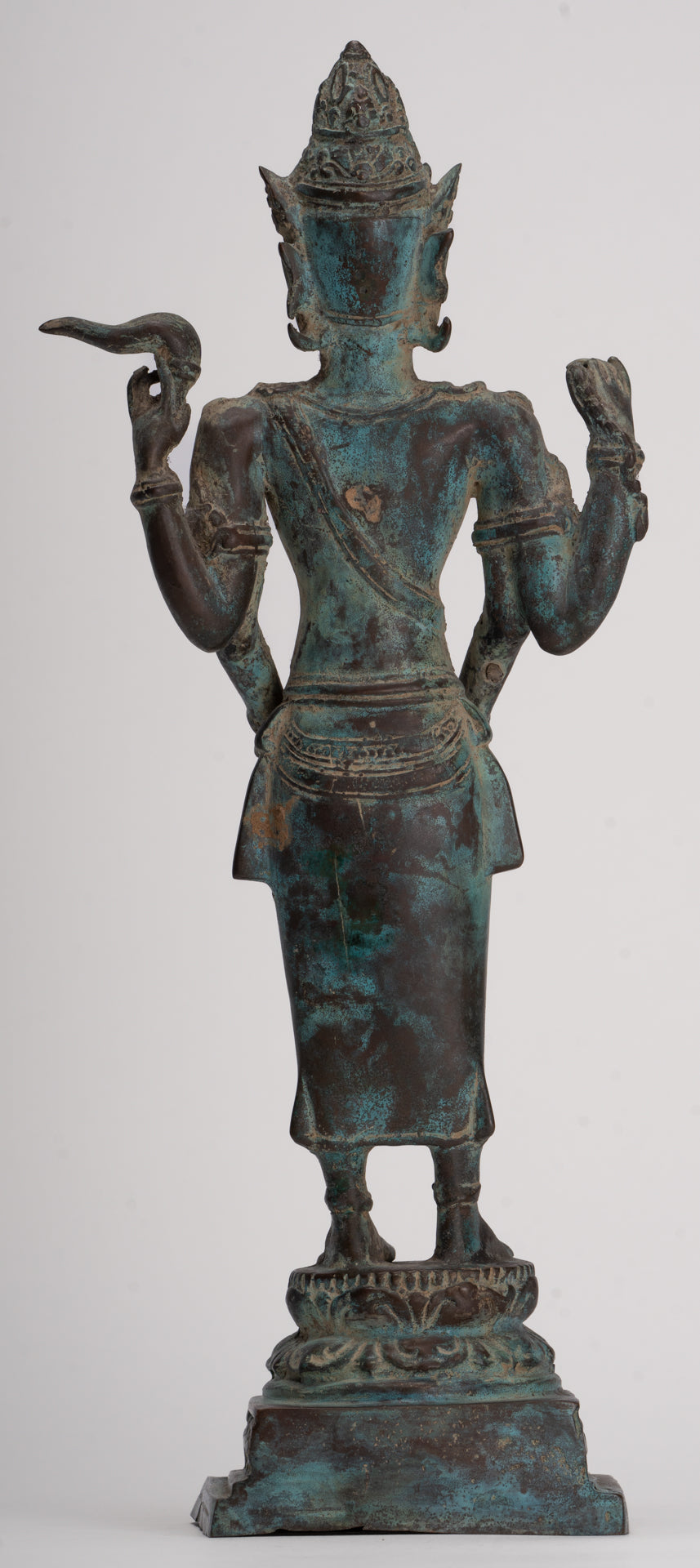 Vishnu - Antique Indonesian Style Majapahit Java Standing Bronze Vishnu Statue - 39cm/16"
