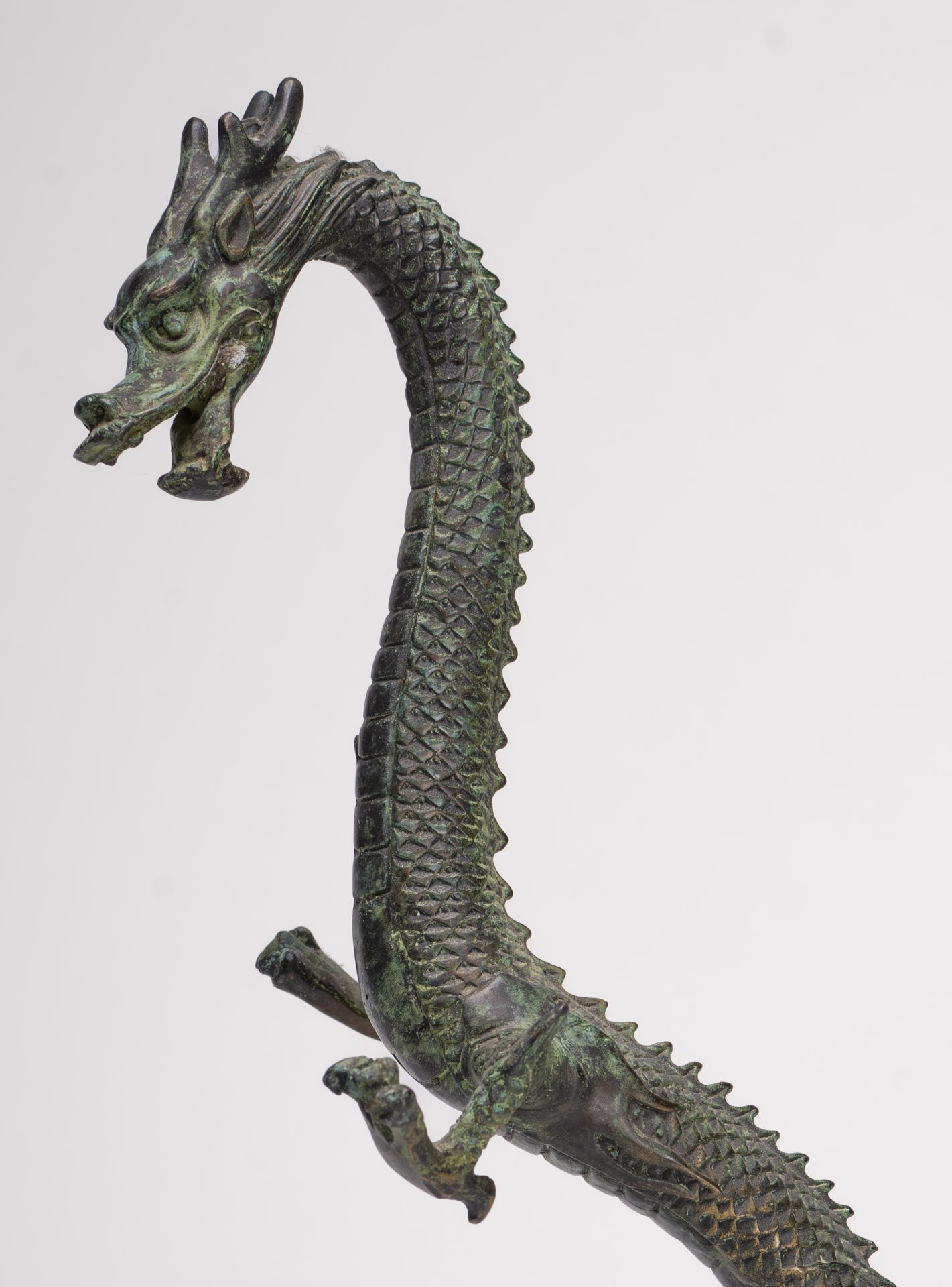 Antique Chinese Style Bronze Dragon Statue - 40cm/16"