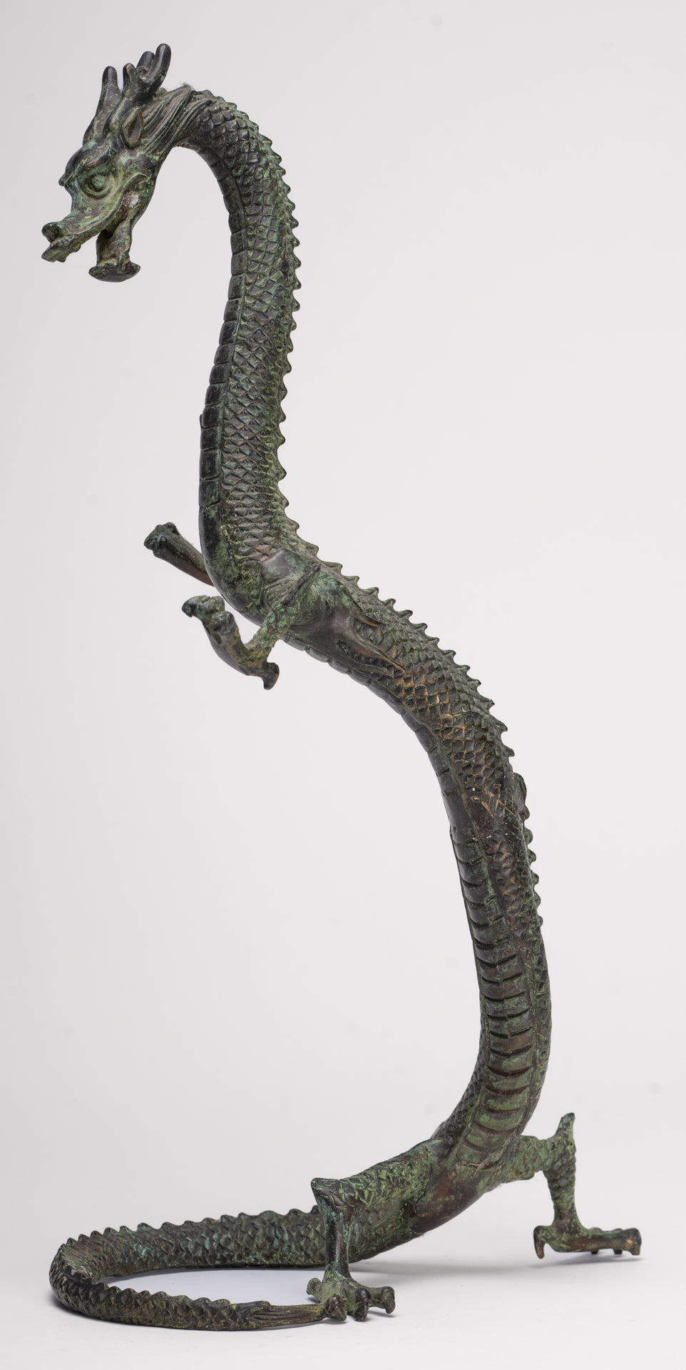 Antique Chinese Style Bronze Dragon Statue - 40cm/16"