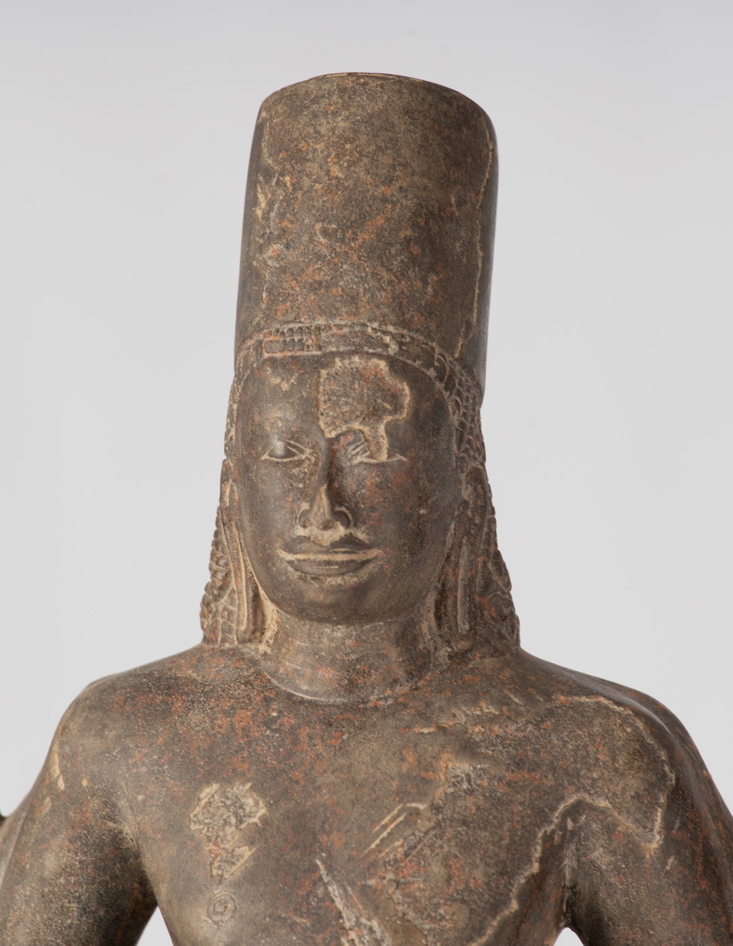 Vishnu-Statue – antiker Khmer-Sandstein-Vishnu-Torso im Phnom-Da-Stil – 43 cm/17 Zoll