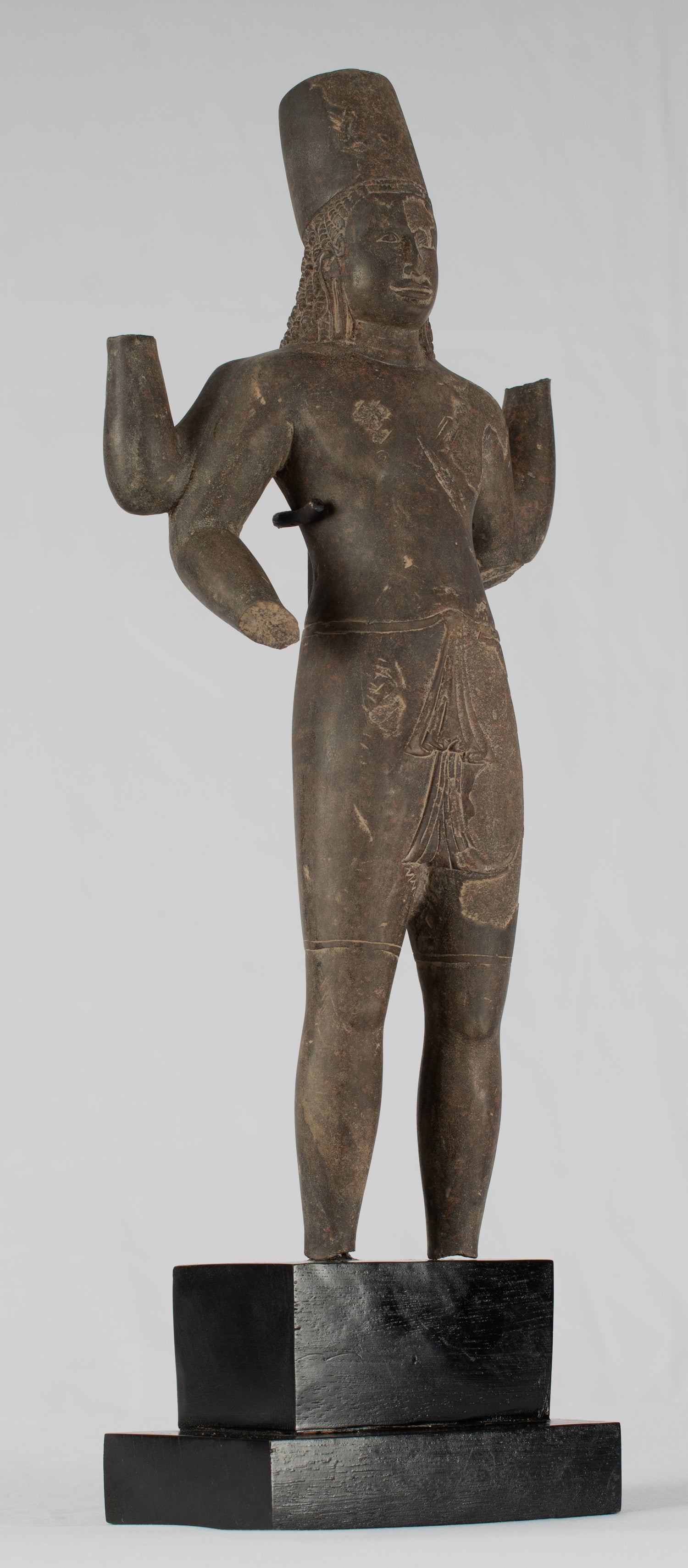 Vishnu-Statue – antiker Khmer-Sandstein-Vishnu-Torso im Phnom-Da-Stil – 43 cm/17 Zoll