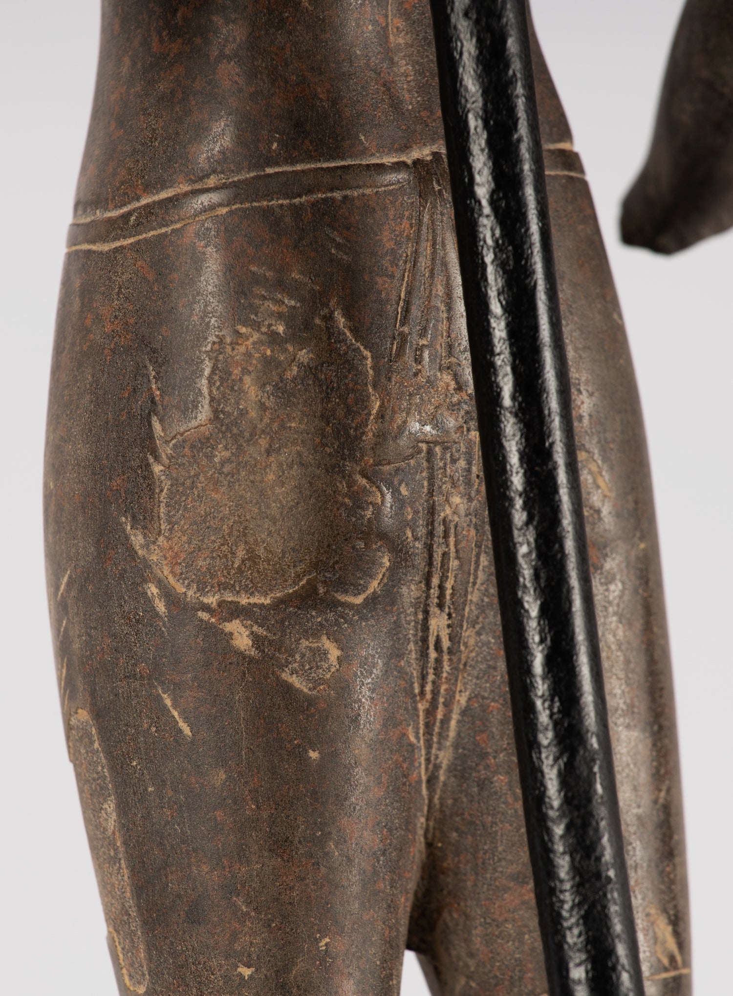 Vishnu-Statue – antiker Khmer-Sandstein-Vishnu-Torso im Phnom-Da-Stil – 43 cm/17 Zoll