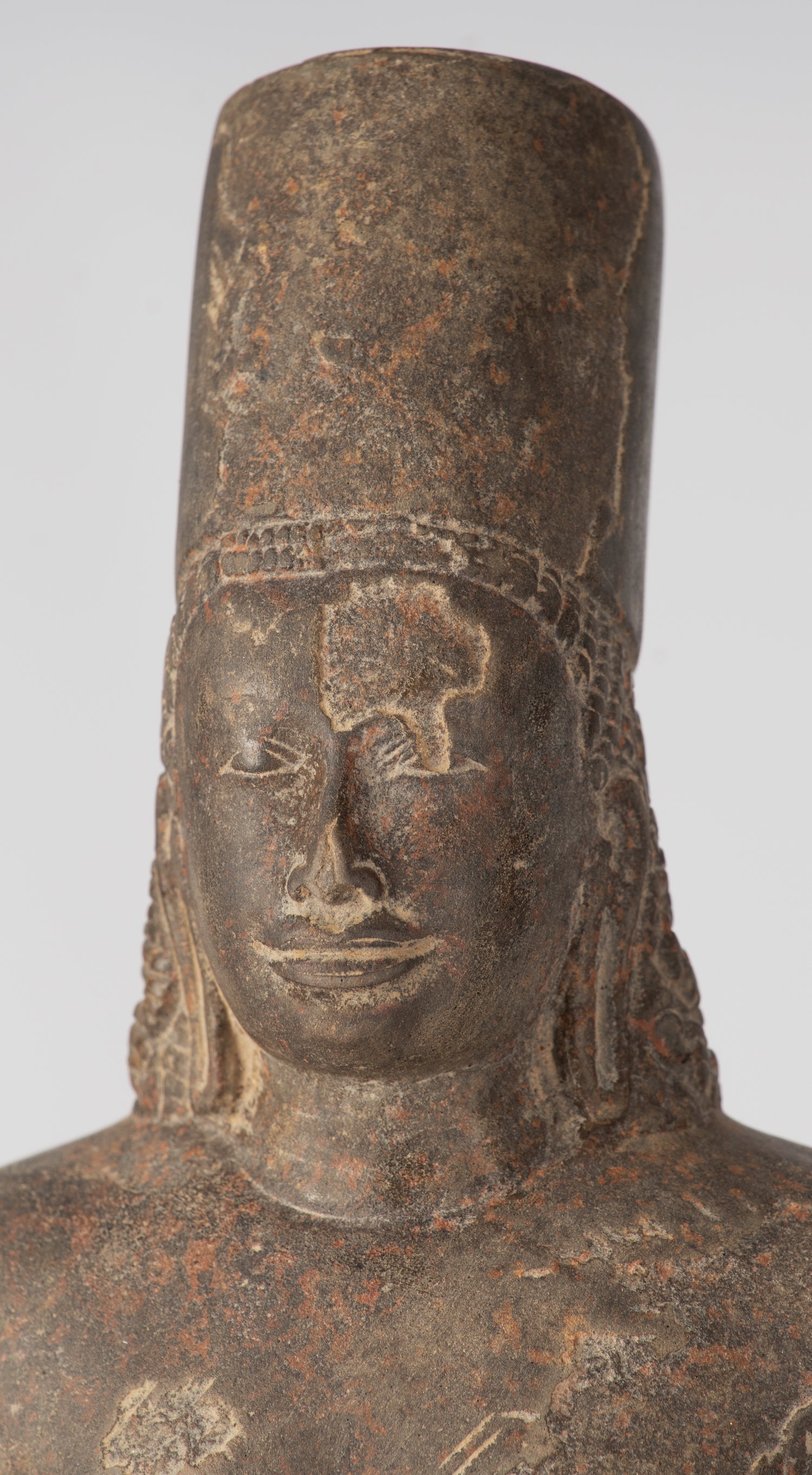 Vishnu-Statue – antiker Khmer-Sandstein-Vishnu-Torso im Phnom-Da-Stil – 43 cm/17 Zoll