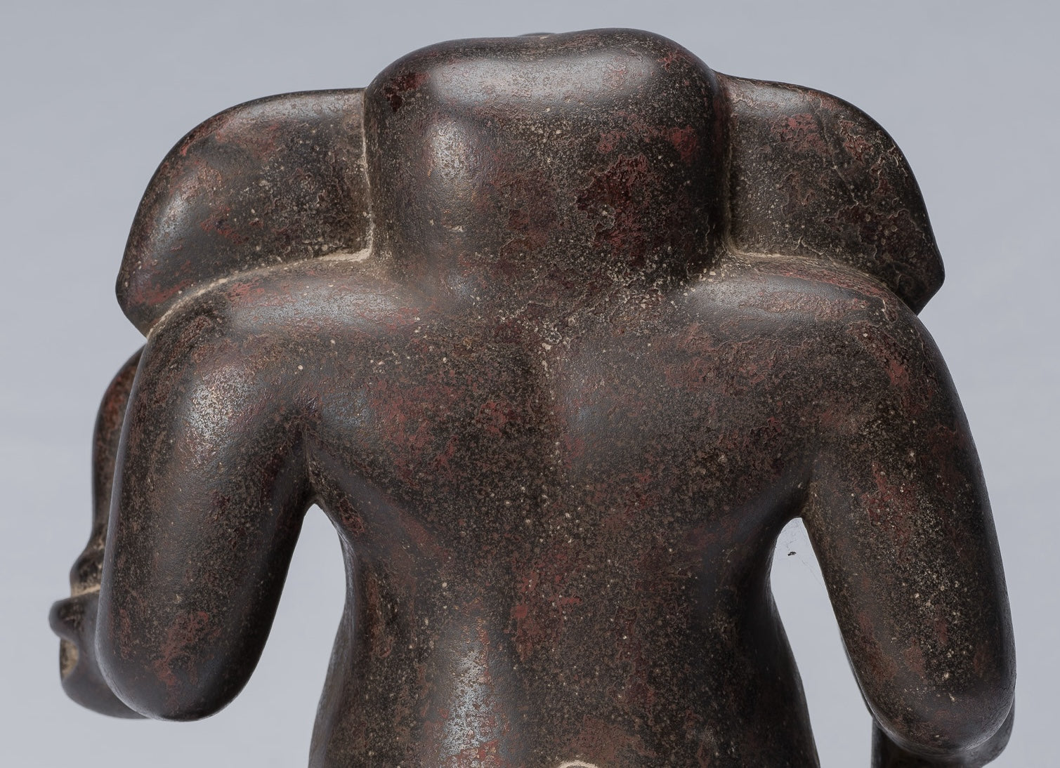 Antique Cham Style Vietnamese Seated Stone Ganesha Statue - 31cm/12"