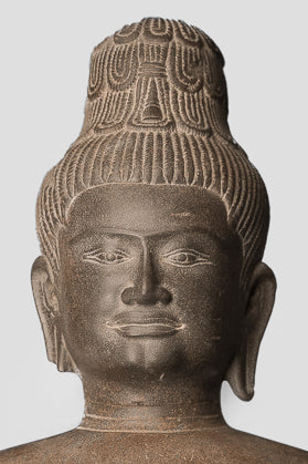 Statua della divinità - Antique Khmer Style Bantey Srei Stone Prajnaparamita Statua / Dea - 107cm / 43 "